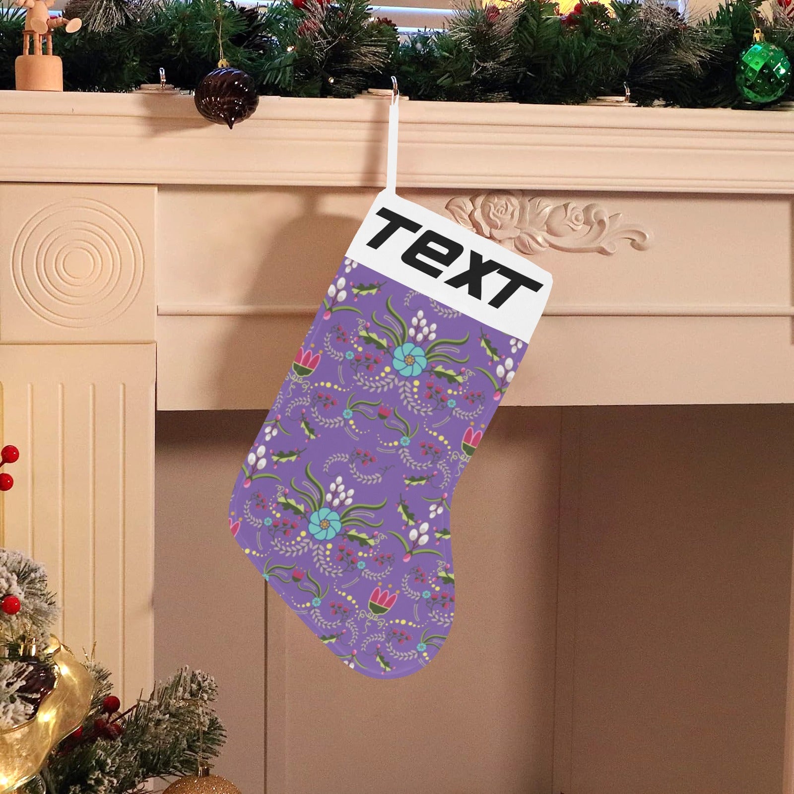 First Bloom Royal Christmas Stocking (Custom Text on The Top)