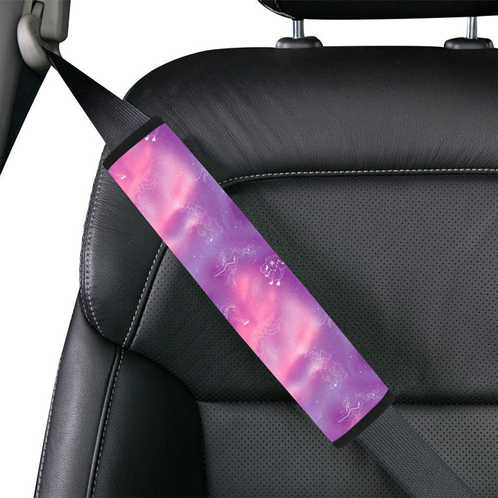 Animal Ancestors 7 Aurora Gases Pink and Purple Car Seat Belt Cover 7''x12.6'' (Pack of 2)