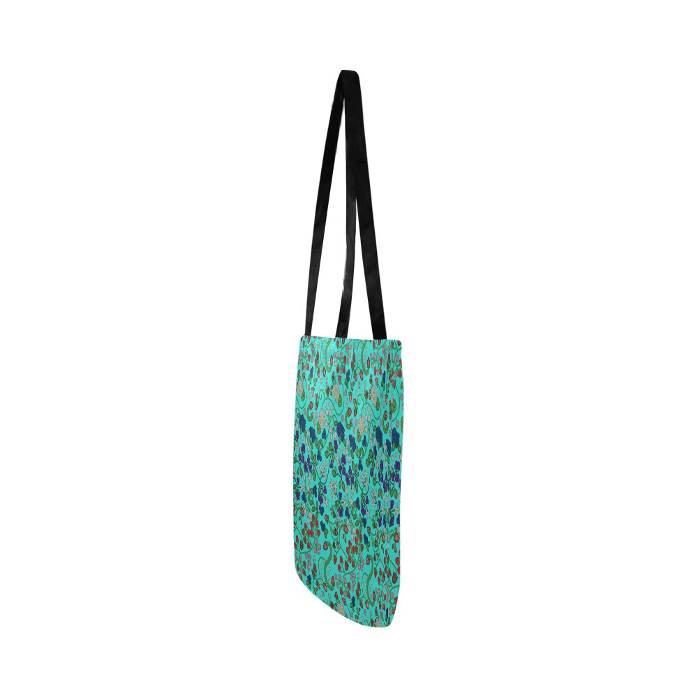 Grandmother Stories Turquoise Reusable Shopping Bag (Two sides)