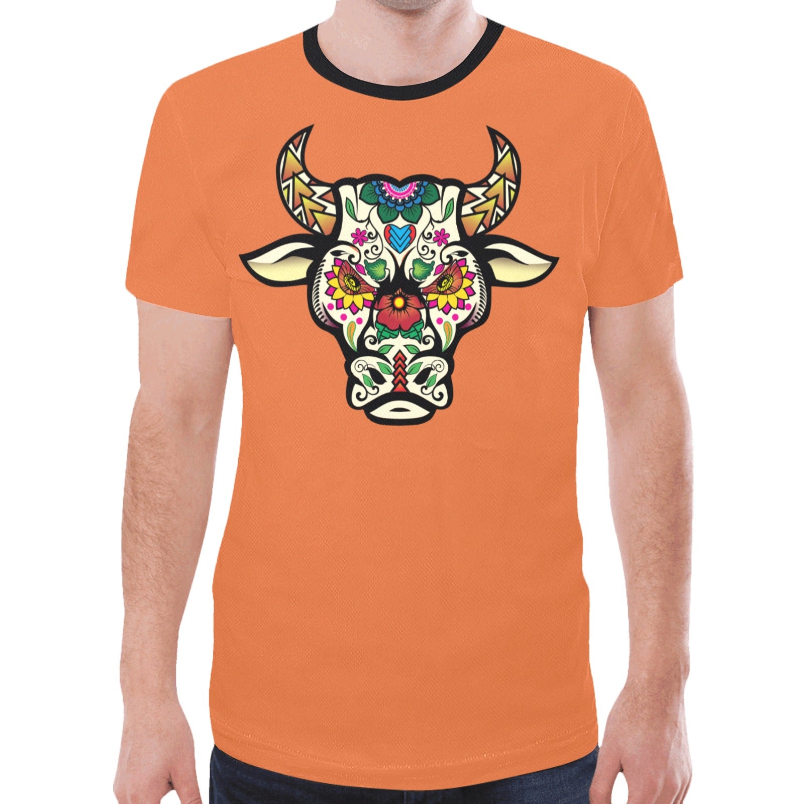 Bull Spirit Guide (Orange) T-shirt for Men