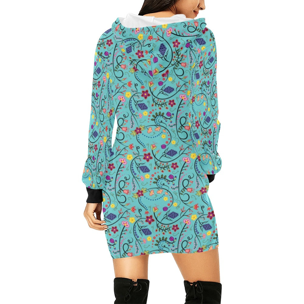 Fresh Fleur Sky Hoodie Dress