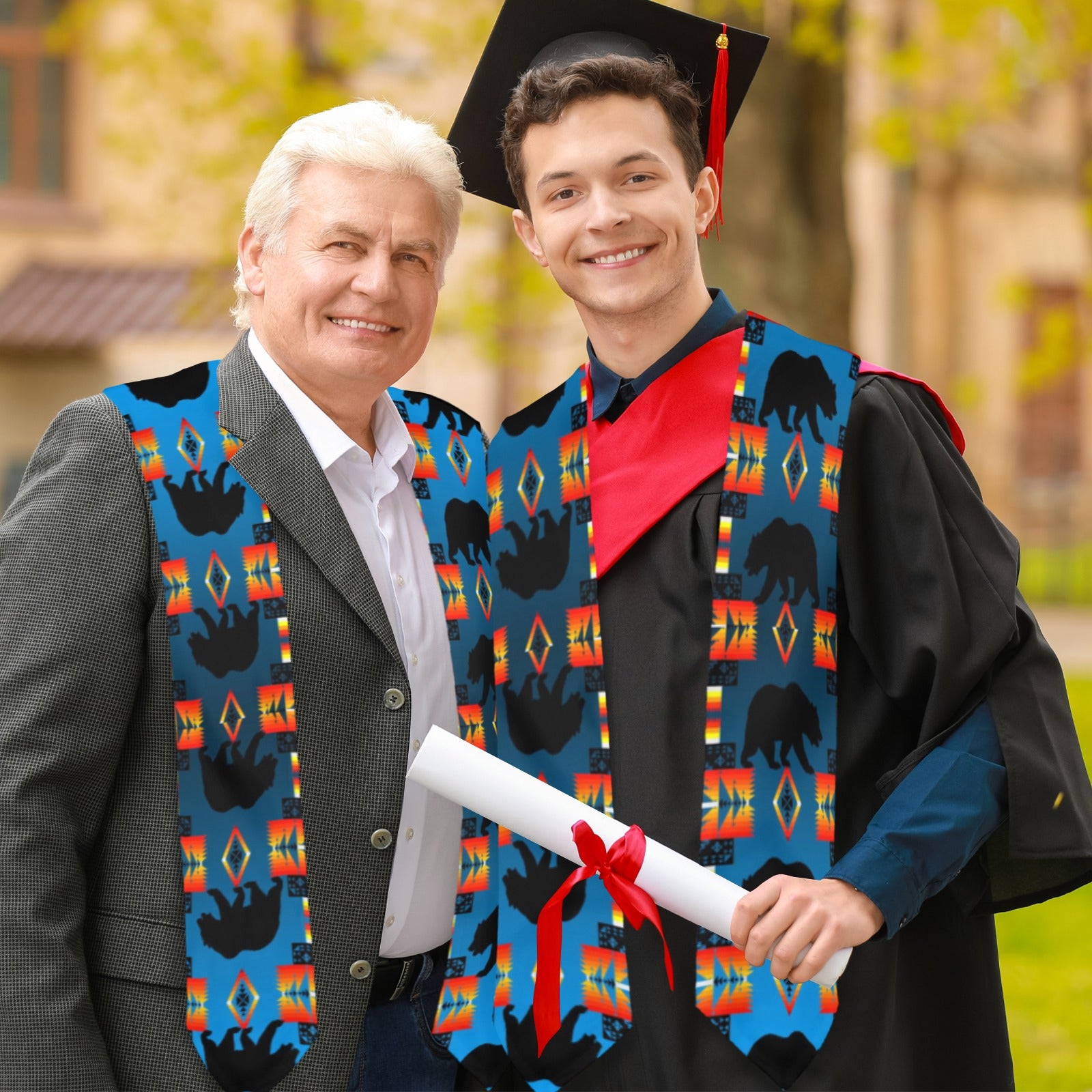 Real Bear Turquoise Graduation Stole