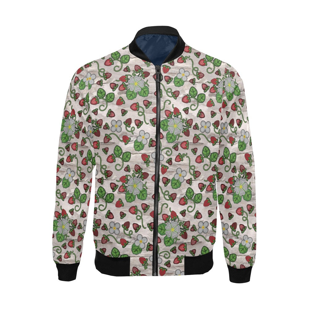 Strawberry Dreams Bright Birch All Over Print Bomber Jacket for Men