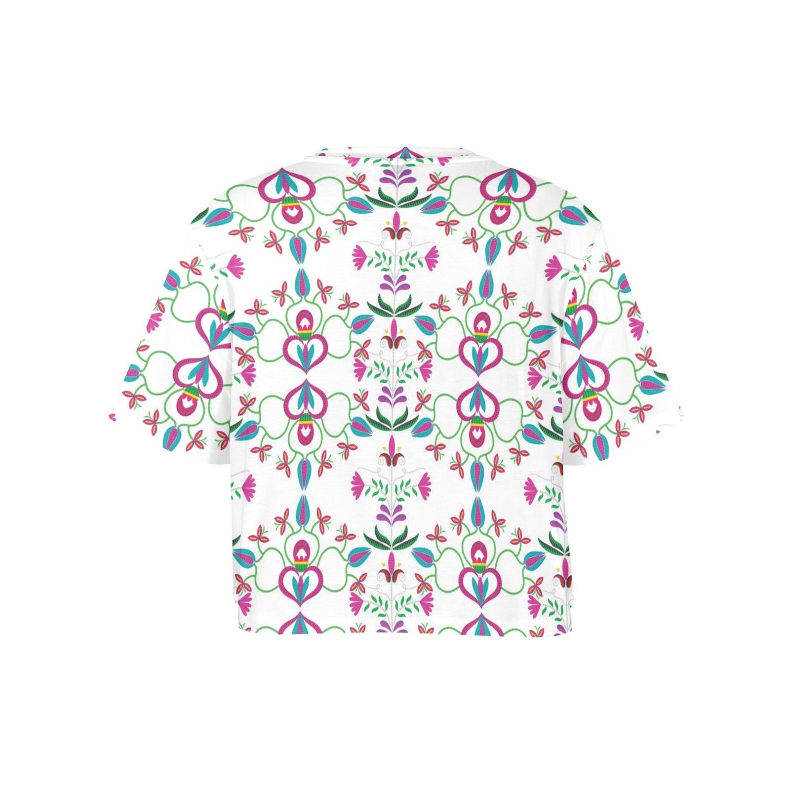 Quilled Divine White Women's Cropped T-shirt