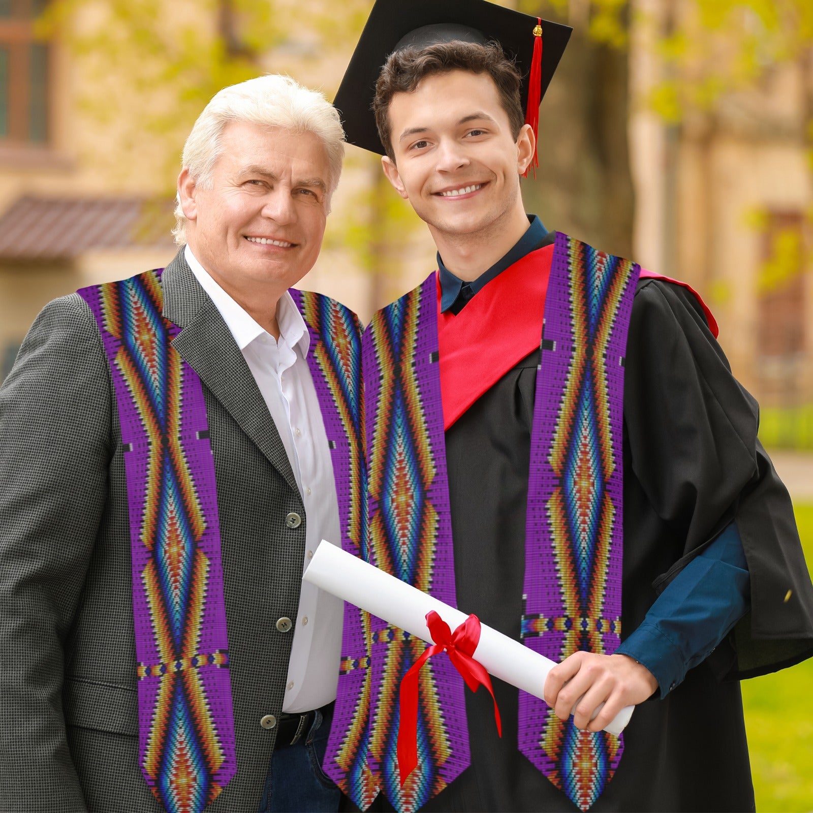 Diamond in the Bluff Purple Graduation Stole