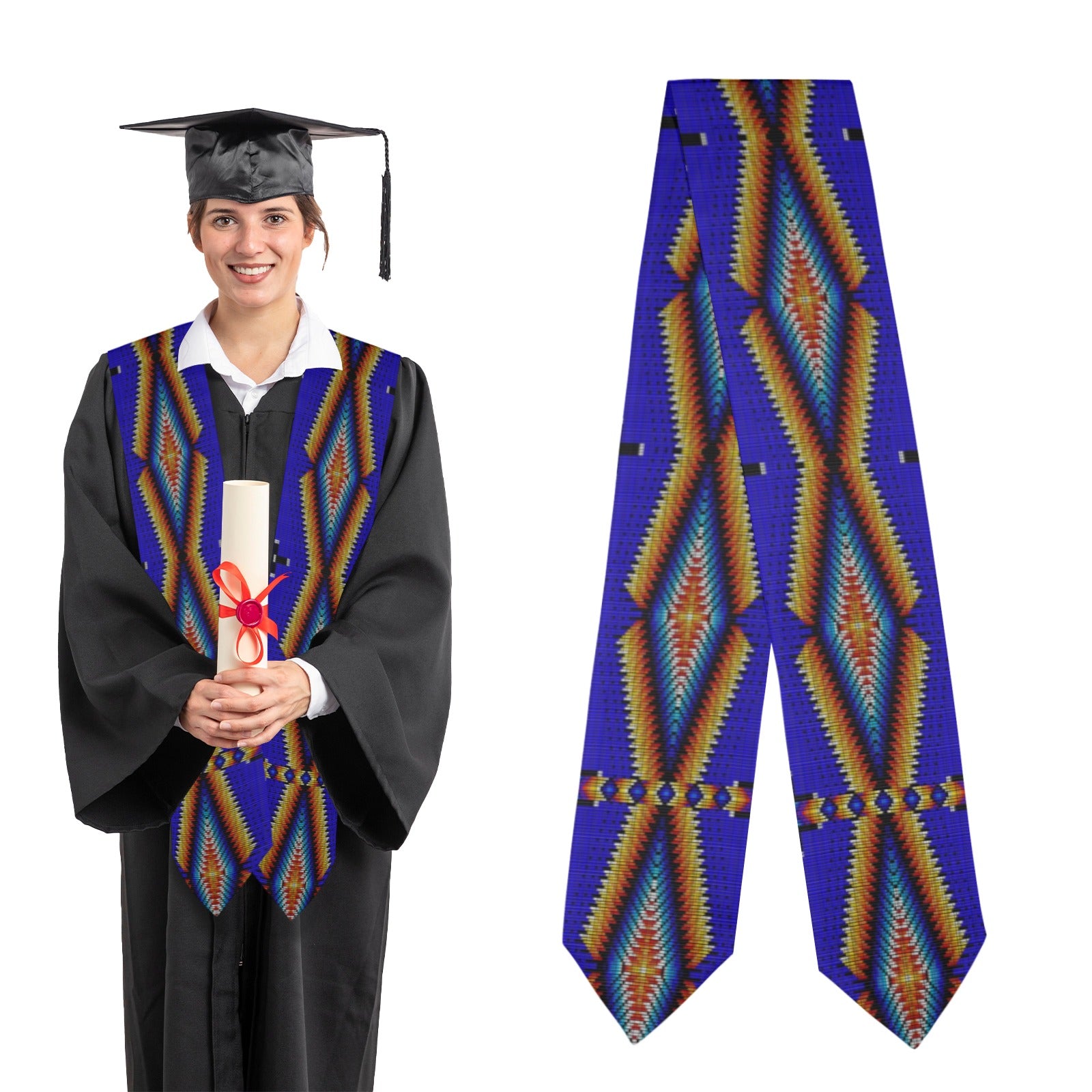 Diamond in the Bluff Blue Graduation Stole