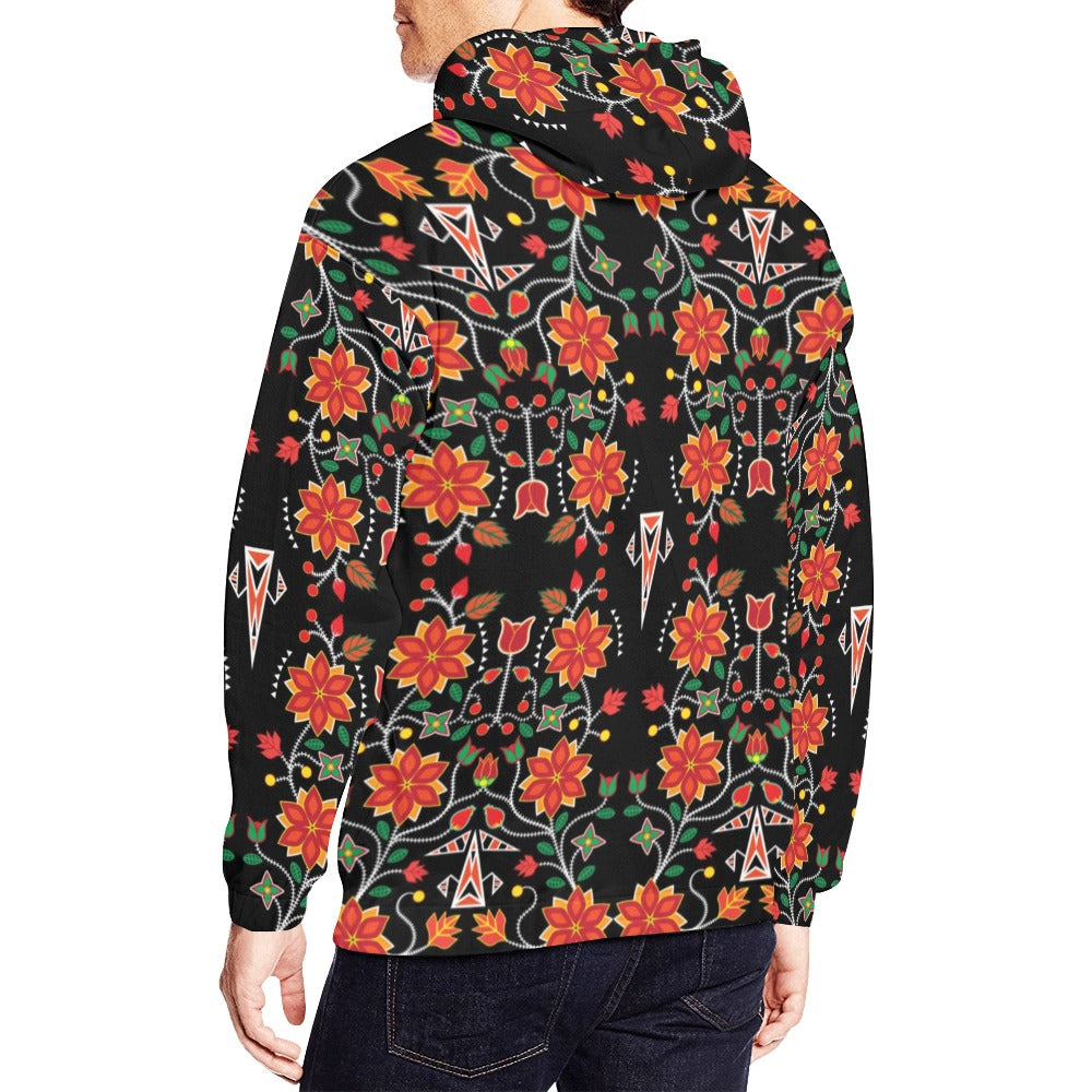 Floral Beadwork Six Bands Hoodie for Men (USA Size)