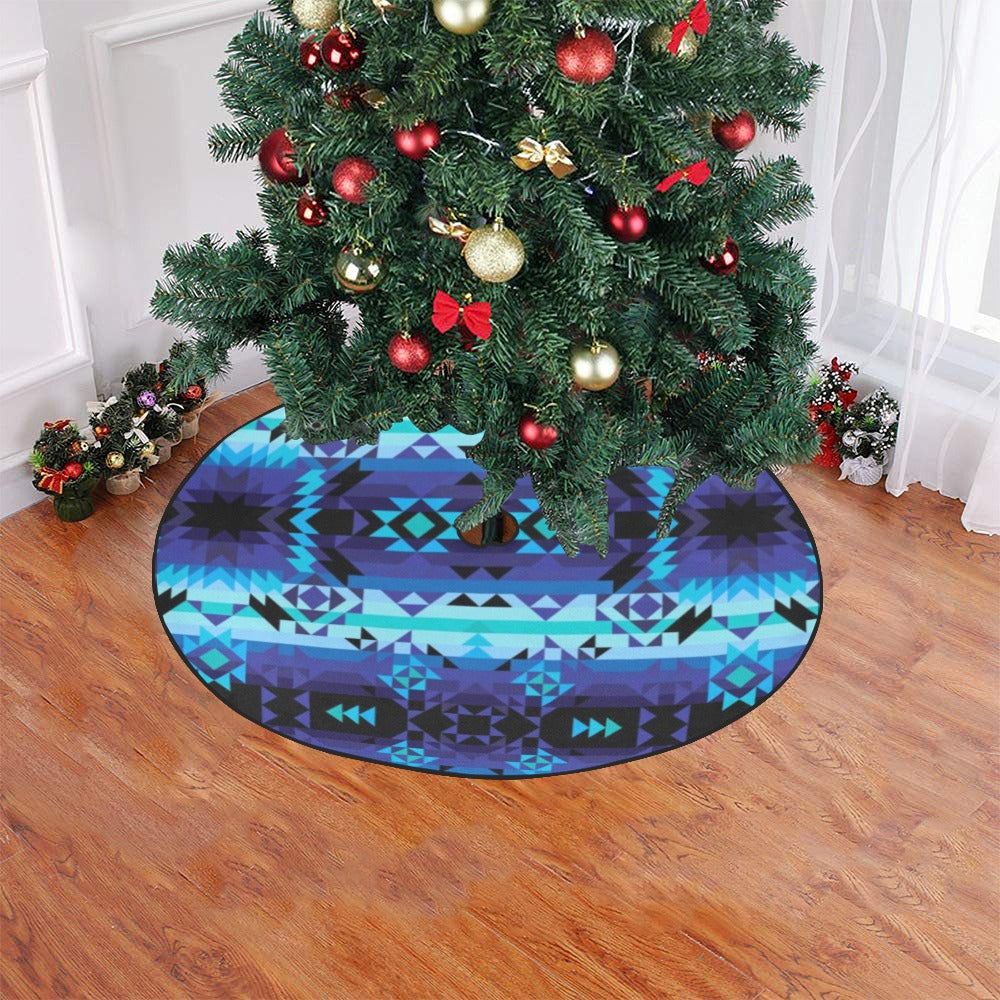 Blue Star Christmas Tree Skirt 47" x 47"