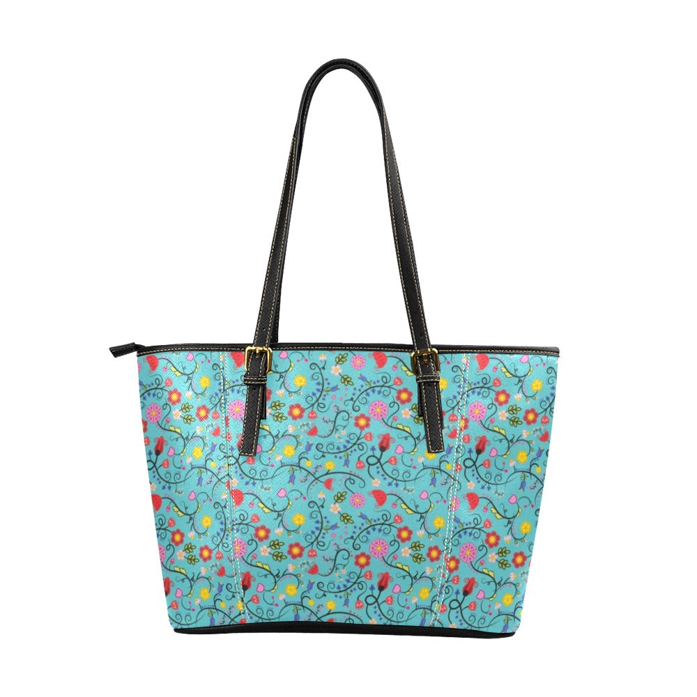 Nipin Blossom Sky Leather Tote Bag/Large