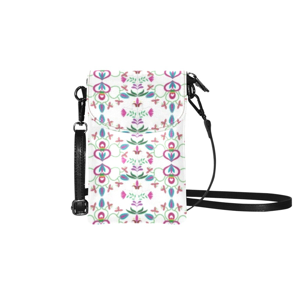 Quilled Divine White Small Cell Phone Purse