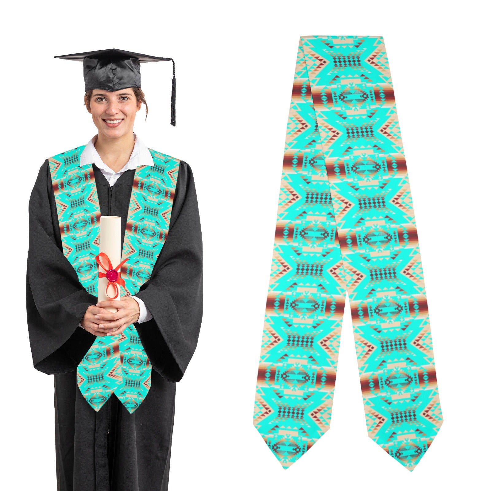 Gathering Earth Turquoise Graduation Stole