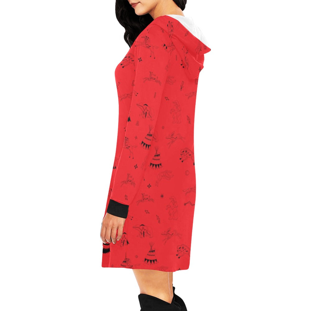 Ledger Dabbles Red Hoodie Dress