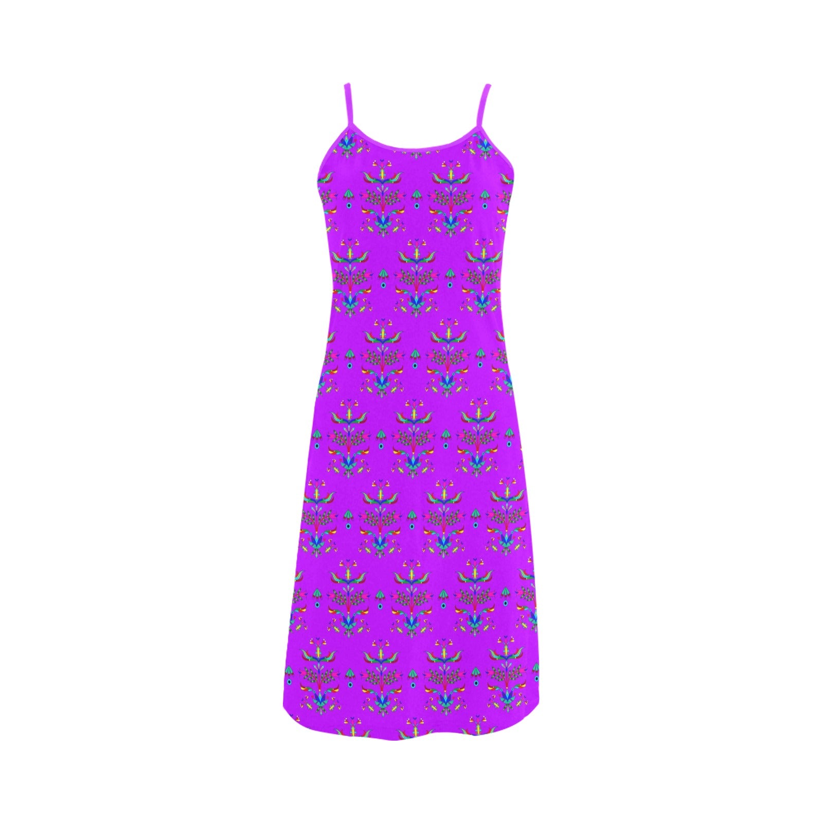 Dakota Damask Purple Alcestis Slip Dress