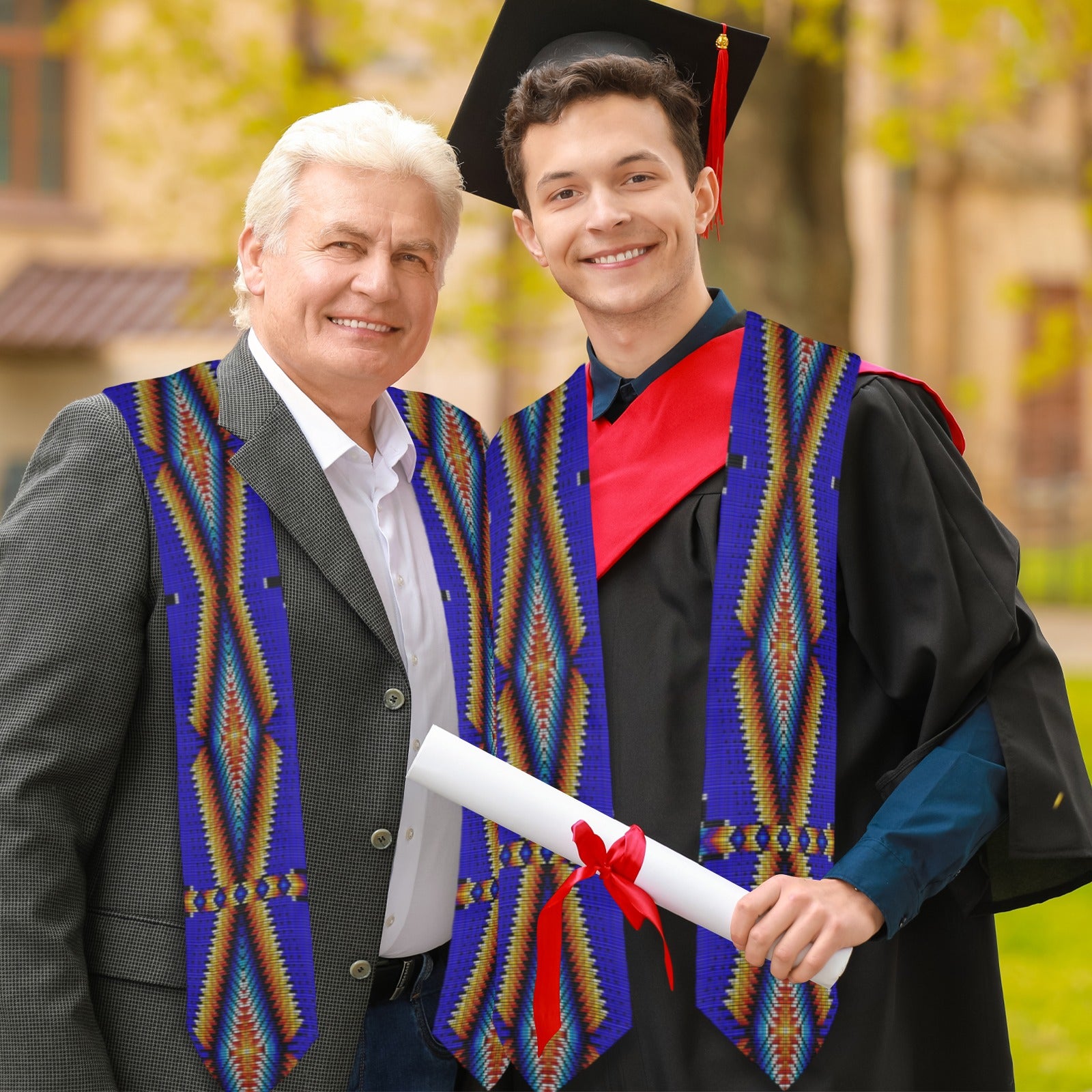 Diamond in the Bluff Blue Graduation Stole