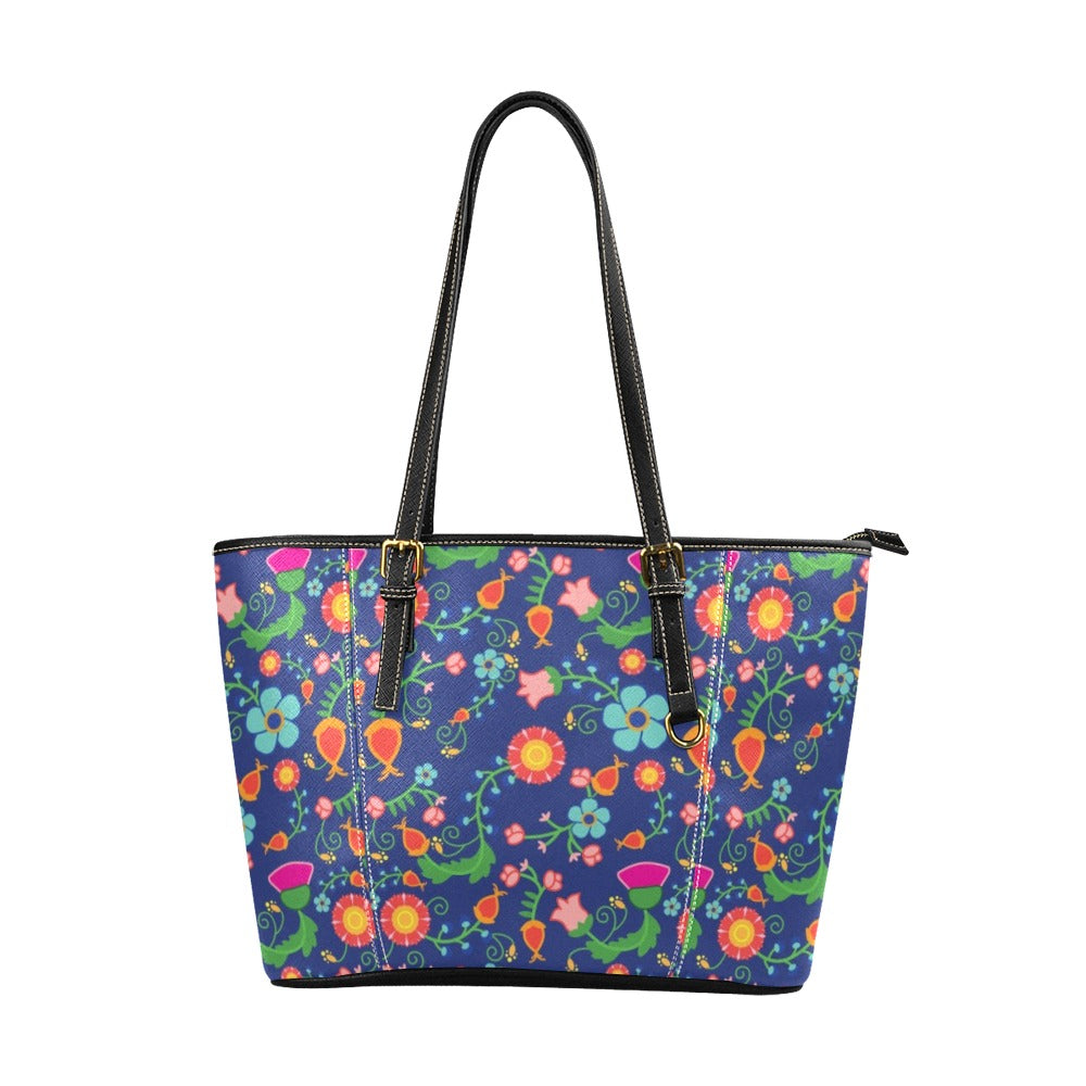 Bee Spring Twilight Leather Tote Bag/Large