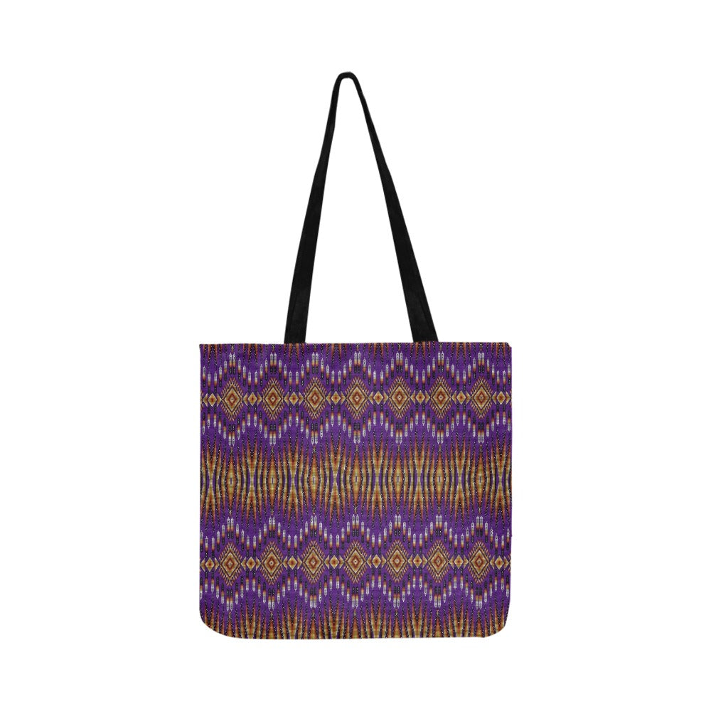 Fire Feather Purple Reusable Shopping Bag (Two sides)