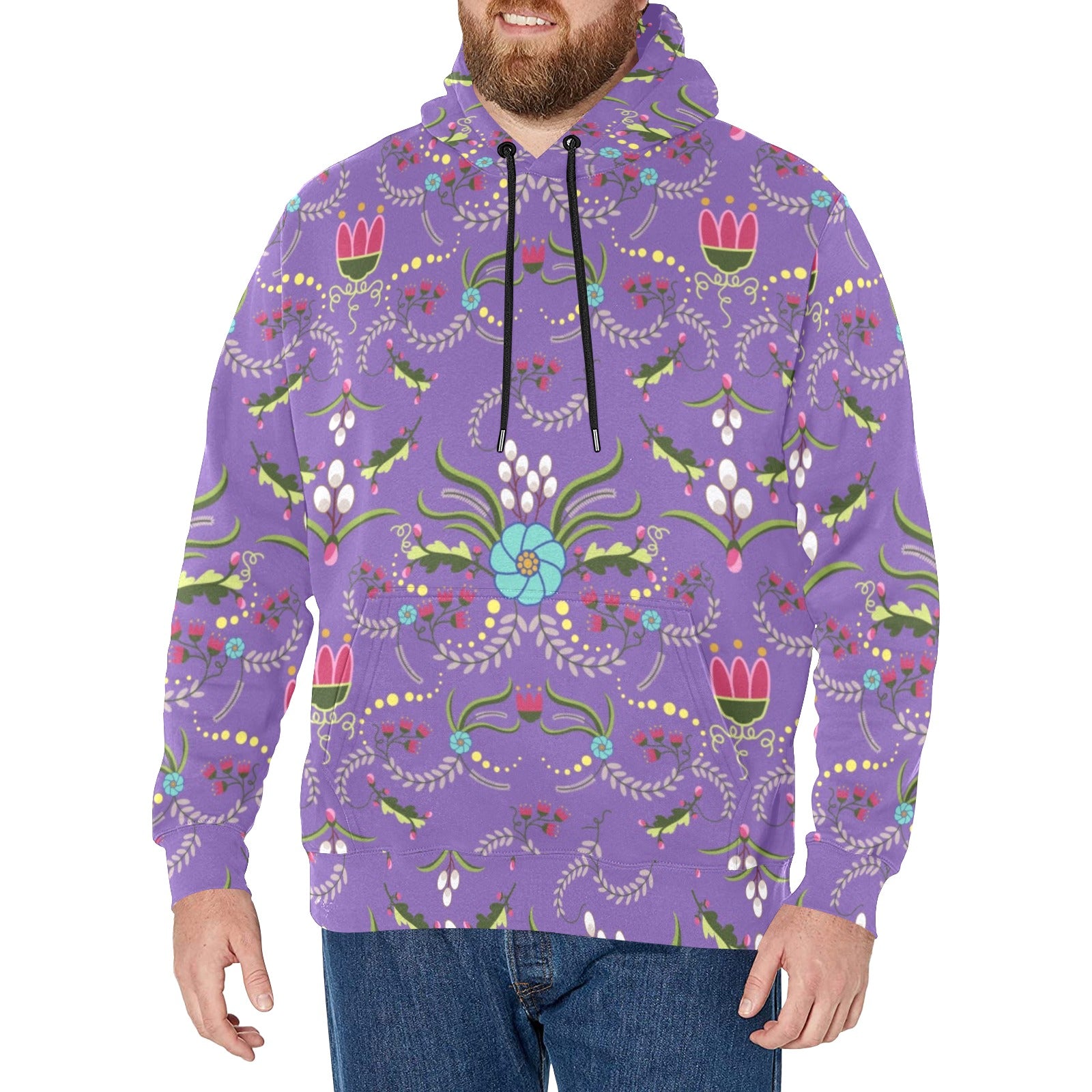 First Bloom Royal Men's Long Sleeve Fleece Hoodie