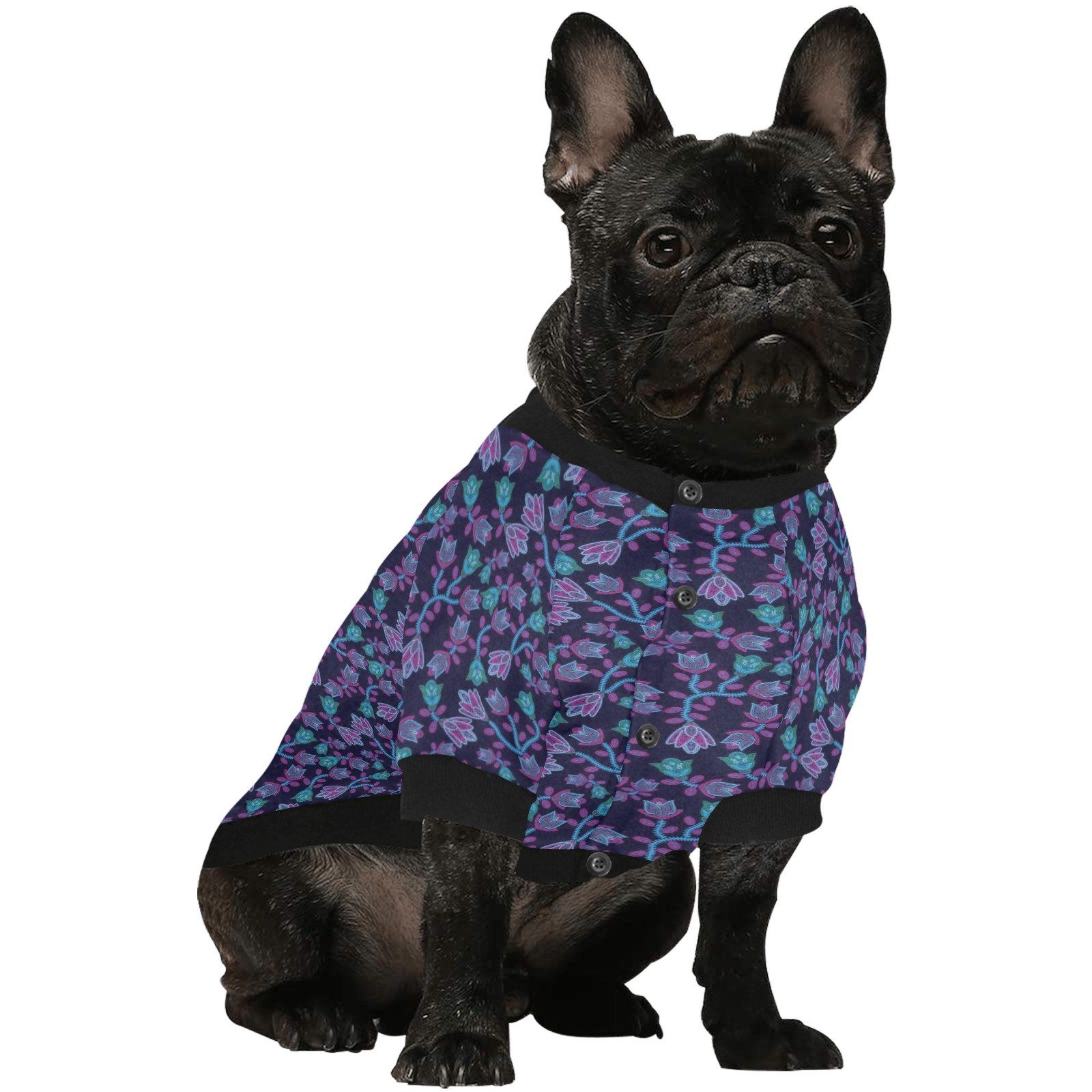 Beaded Blue Nouveau Pet Dog Round Neck Shirt Pet Dog Round Neck Shirt e-joyer 