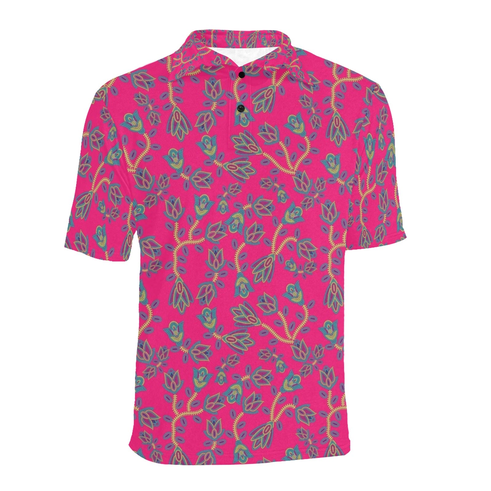 Beaded Lemonade Men's All Over Print Polo Shirt (Model T55) Men's Polo Shirt (Model T55) e-joyer 