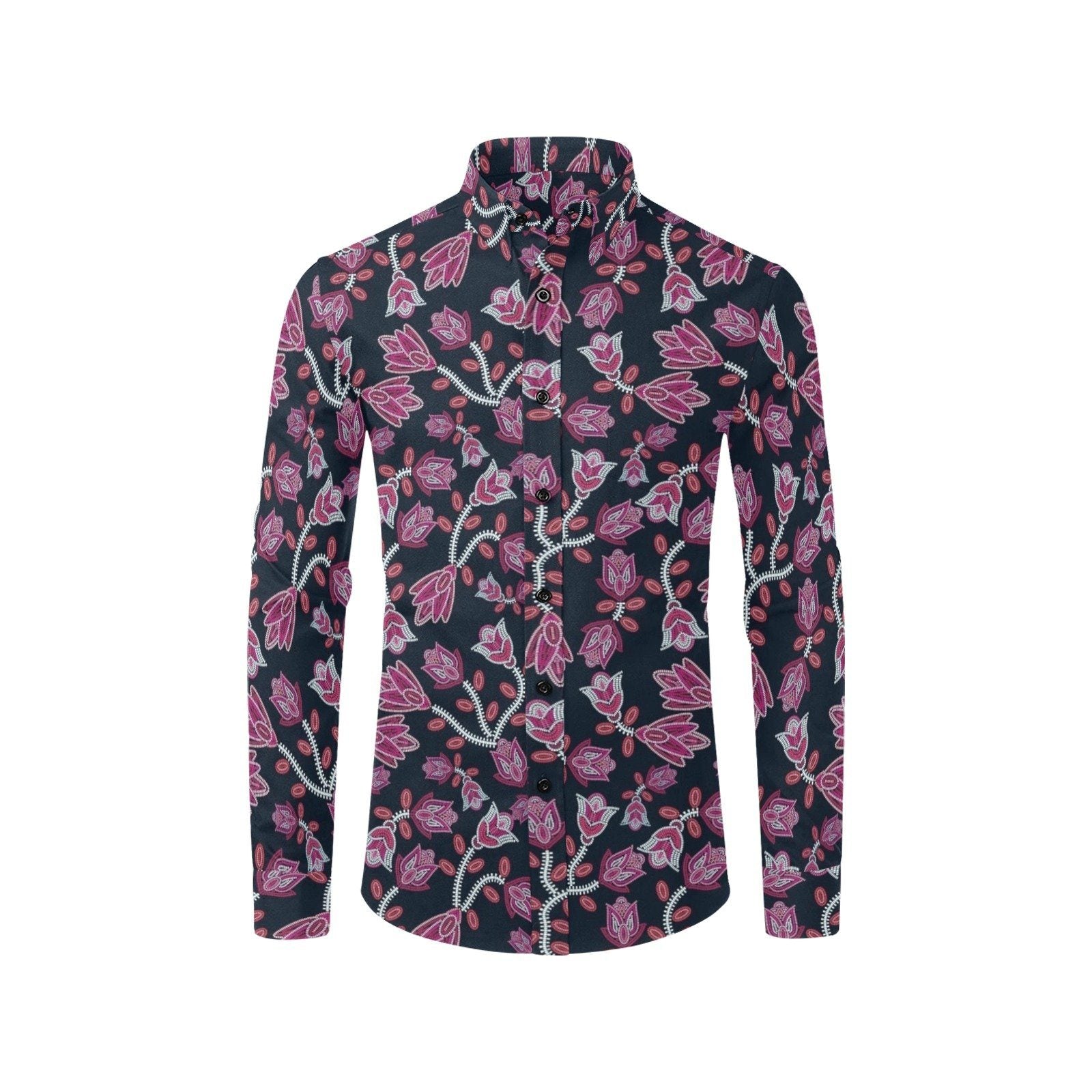Beaded-Pink Men's All Over Print Casual Dress Shirt (Model T61) Men's Dress Shirt (T61) e-joyer 