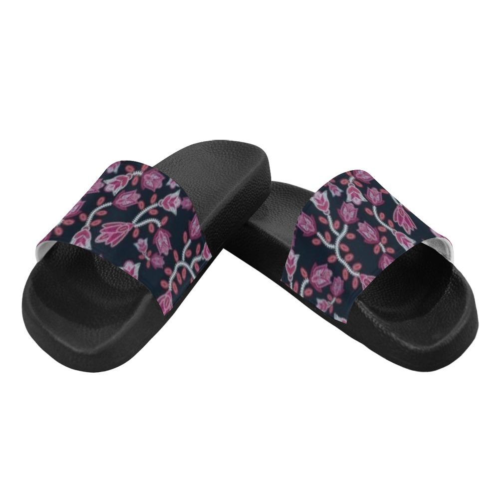 Beaded Pink Men's Slide Sandals (Model 057) Men's Slide Sandals (057) e-joyer 