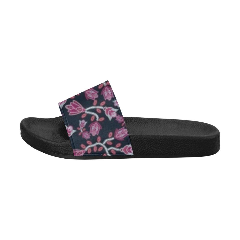 Beaded Pink Men's Slide Sandals (Model 057) Men's Slide Sandals (057) e-joyer 