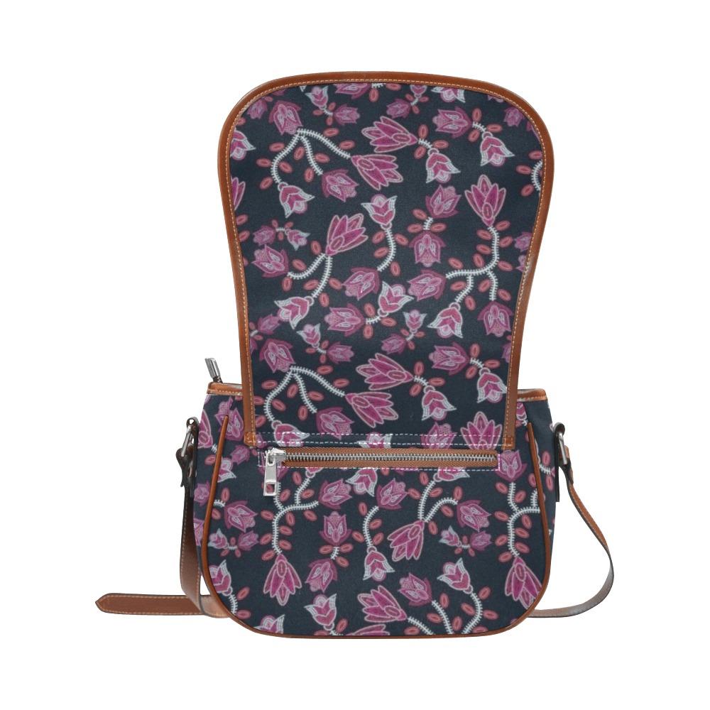 Beaded Pink Saddle Bag/Large (Model 1649) Saddle Bag/Large e-joyer 