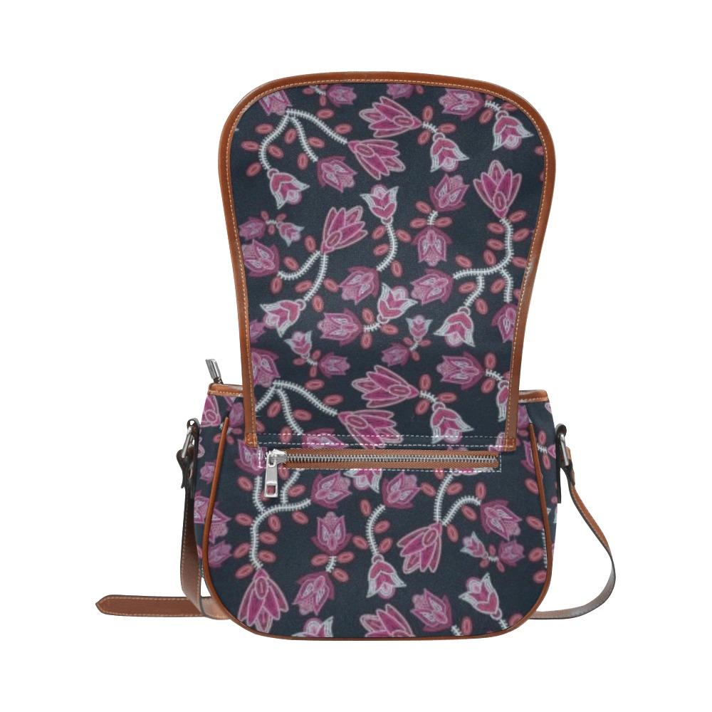 Beaded Pink Saddle Bag/Small (Model 1649) Full Customization Saddle Bag/Small (Full Customization) e-joyer 
