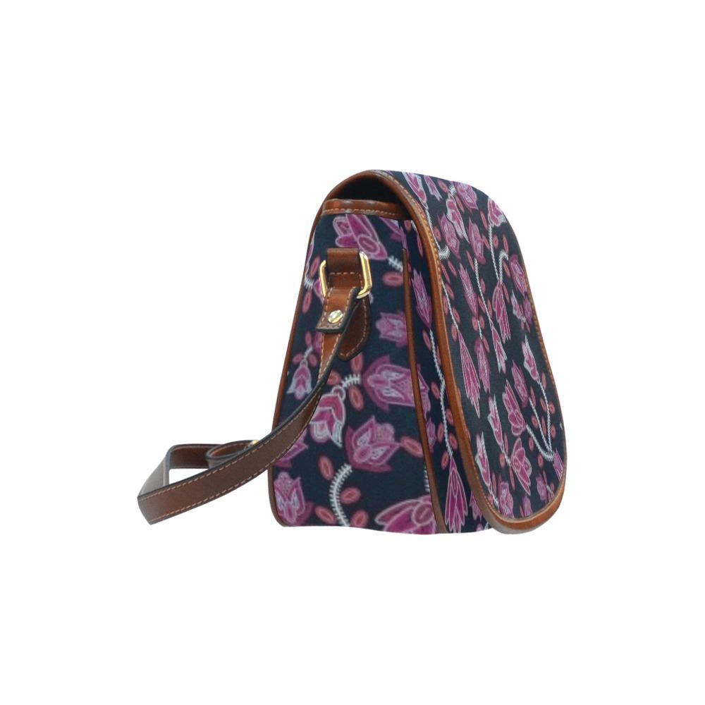 Beaded Pink Saddle Bag/Small (Model 1649) Full Customization Saddle Bag/Small (Full Customization) e-joyer 