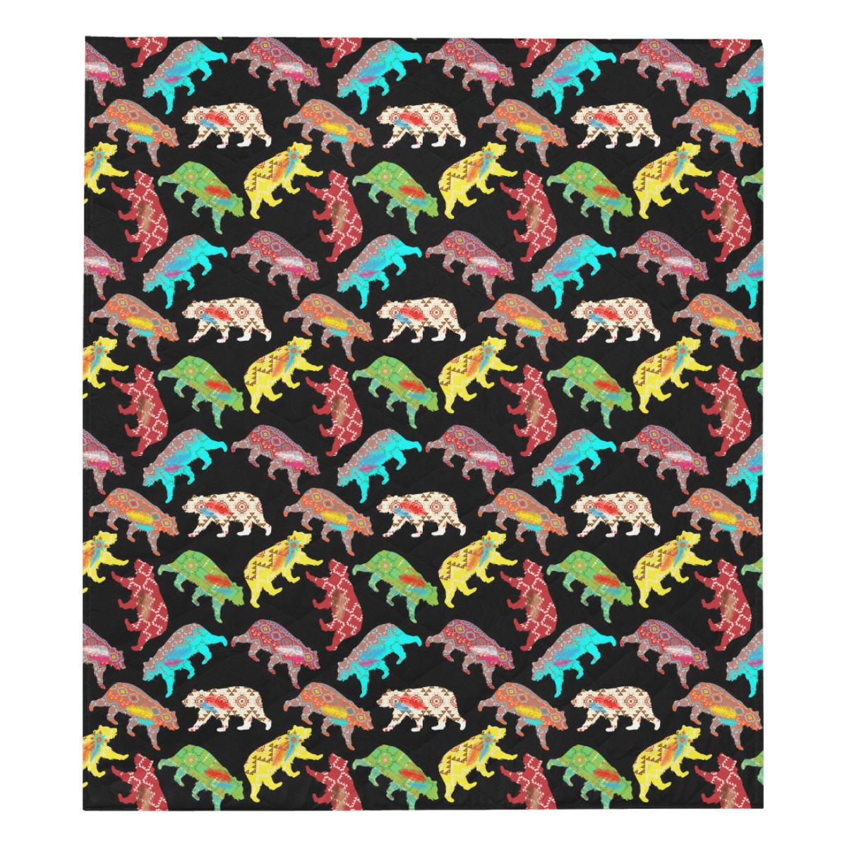 Bear Powwow Quilt 70"x80" blanket e-joyer 