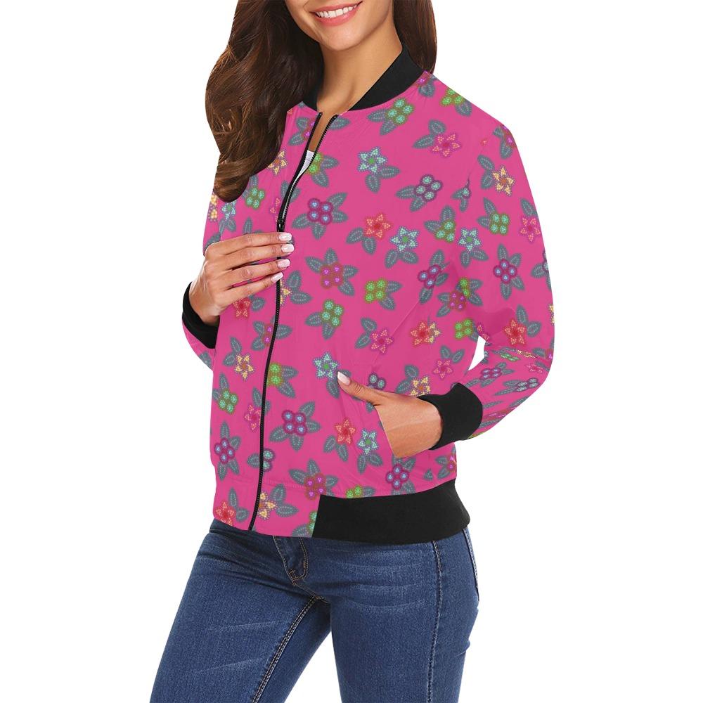 Berry Flowers All Over Print Bomber Jacket for Women (Model H19) All Over Print Bomber Jacket for Women (H19) e-joyer 