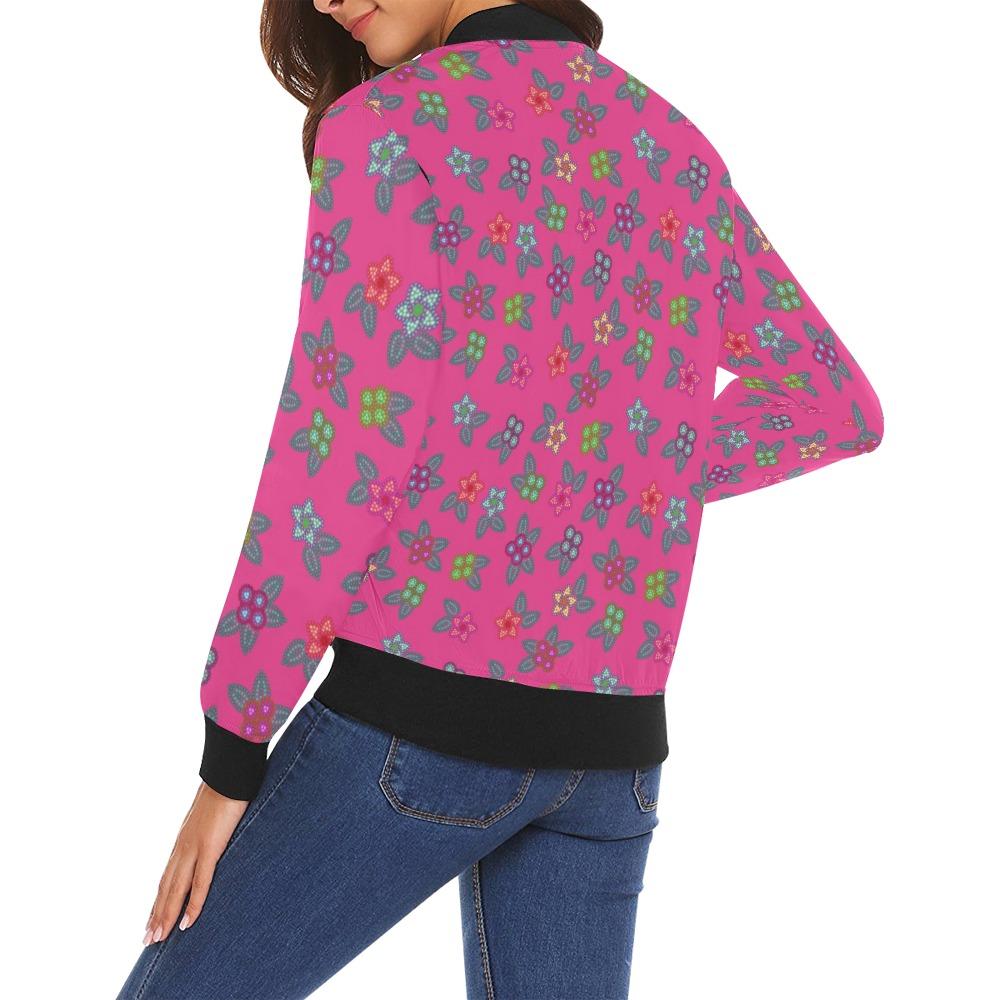 Berry Flowers All Over Print Bomber Jacket for Women (Model H19) All Over Print Bomber Jacket for Women (H19) e-joyer 