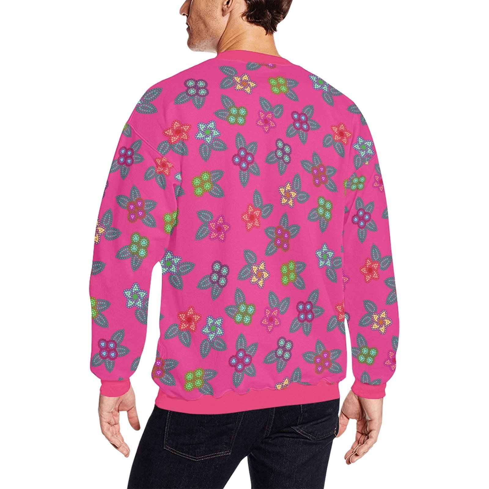 Berry Flowers All Over Print Crewneck Sweatshirt for Men (Model H18) shirt e-joyer 