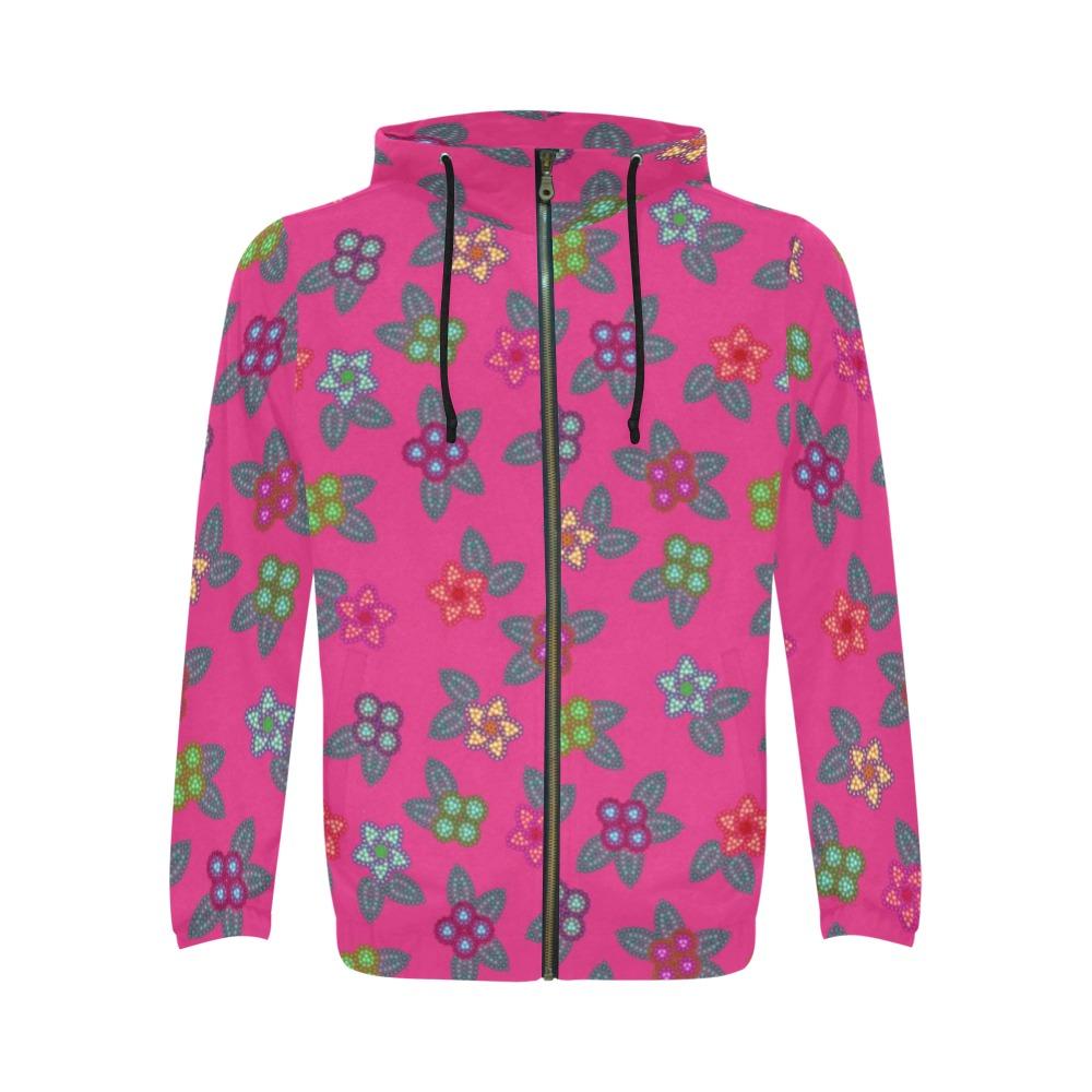 Berry Flowers All Over Print Full Zip Hoodie for Men (Model H14) All Over Print Full Zip Hoodie for Men (H14) e-joyer 