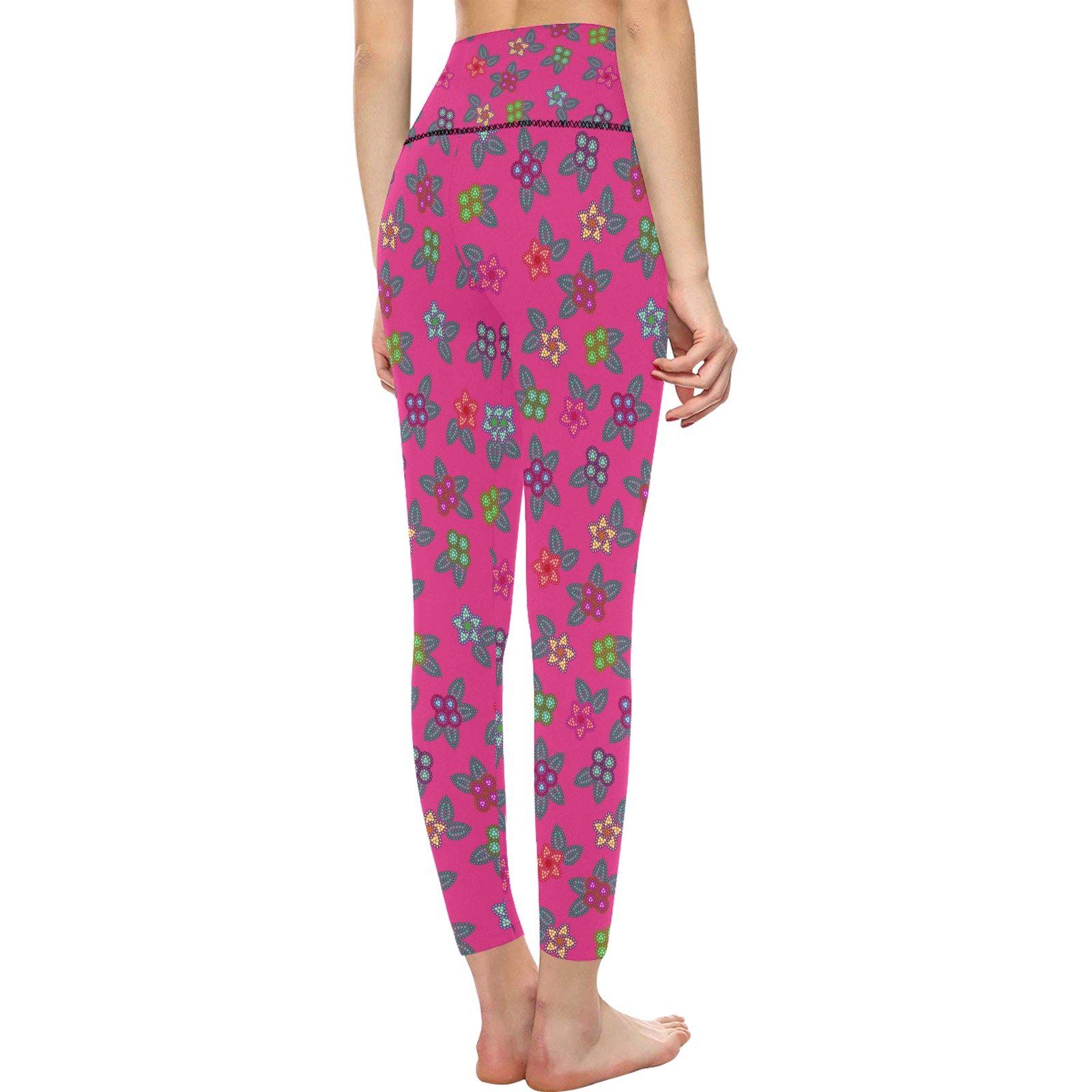 Berry Flowers All Over Print High-Waisted Leggings (Model L36) High-Waisted Leggings (L36) e-joyer 