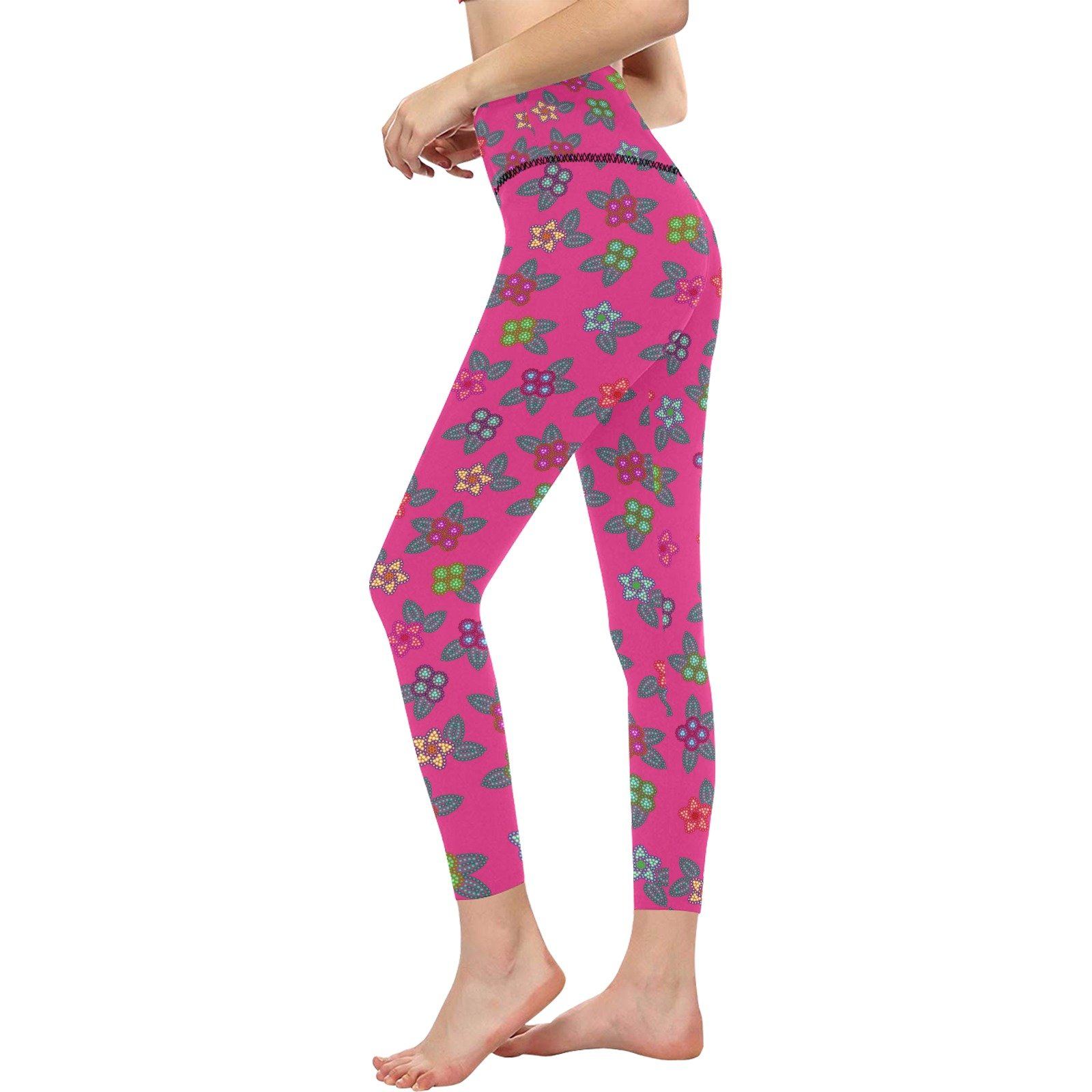 Berry Flowers All Over Print High-Waisted Leggings (Model L36) High-Waisted Leggings (L36) e-joyer 