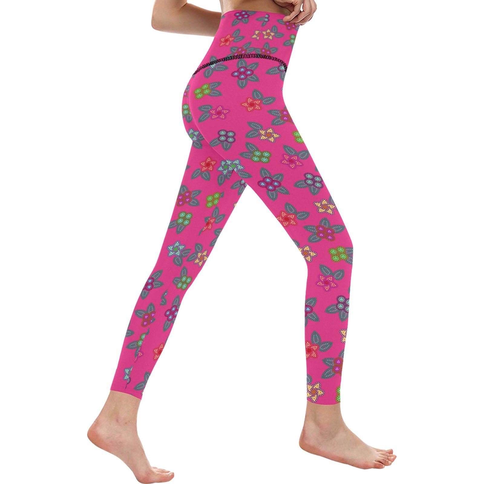 Berry Flowers All Over Print High-Waisted Leggings (Model L36) High-Waisted Leggings (L36) e-joyer 