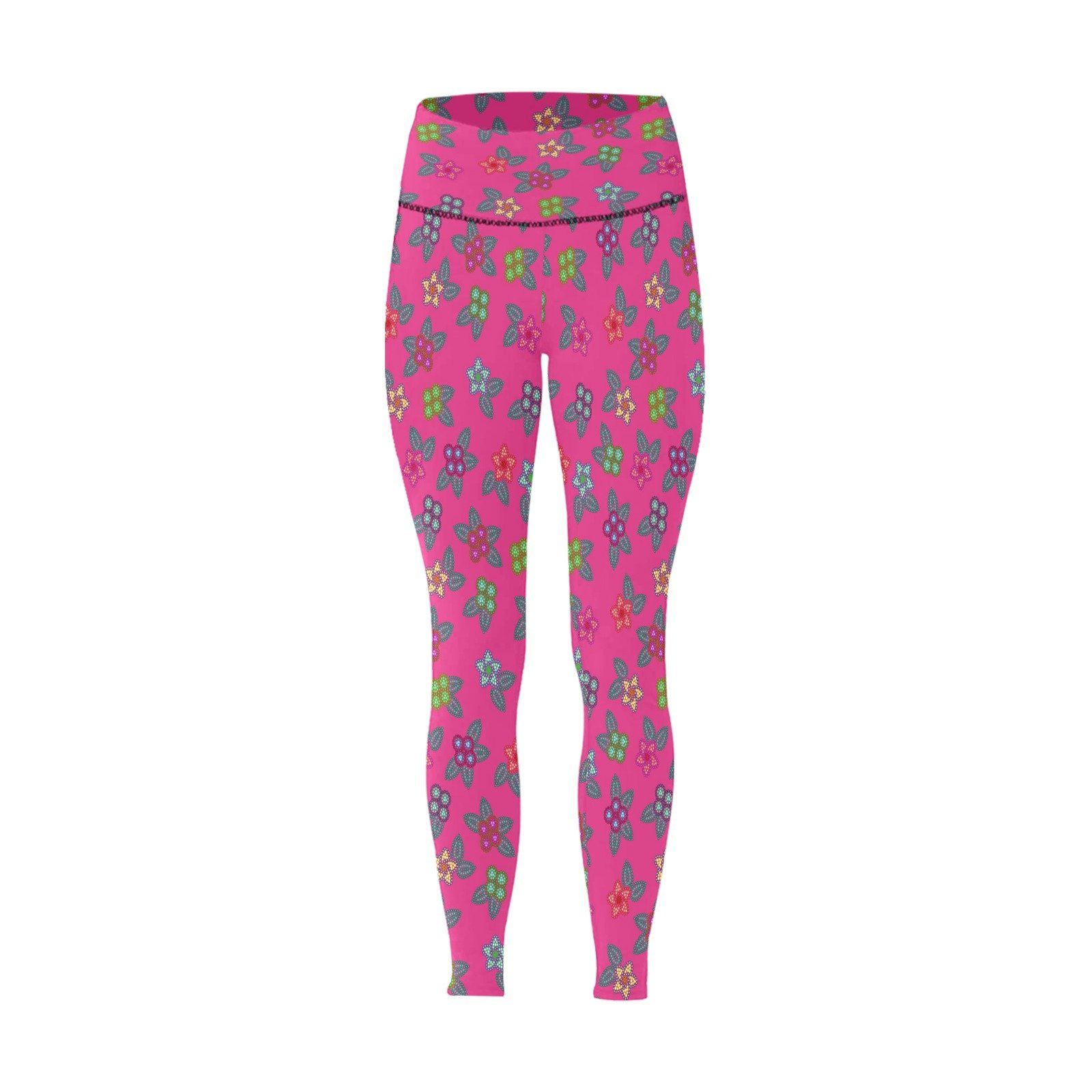 Berry Flowers All Over Print High-Waisted Leggings (Model L36) High-Waisted Leggings (L36) e-joyer 