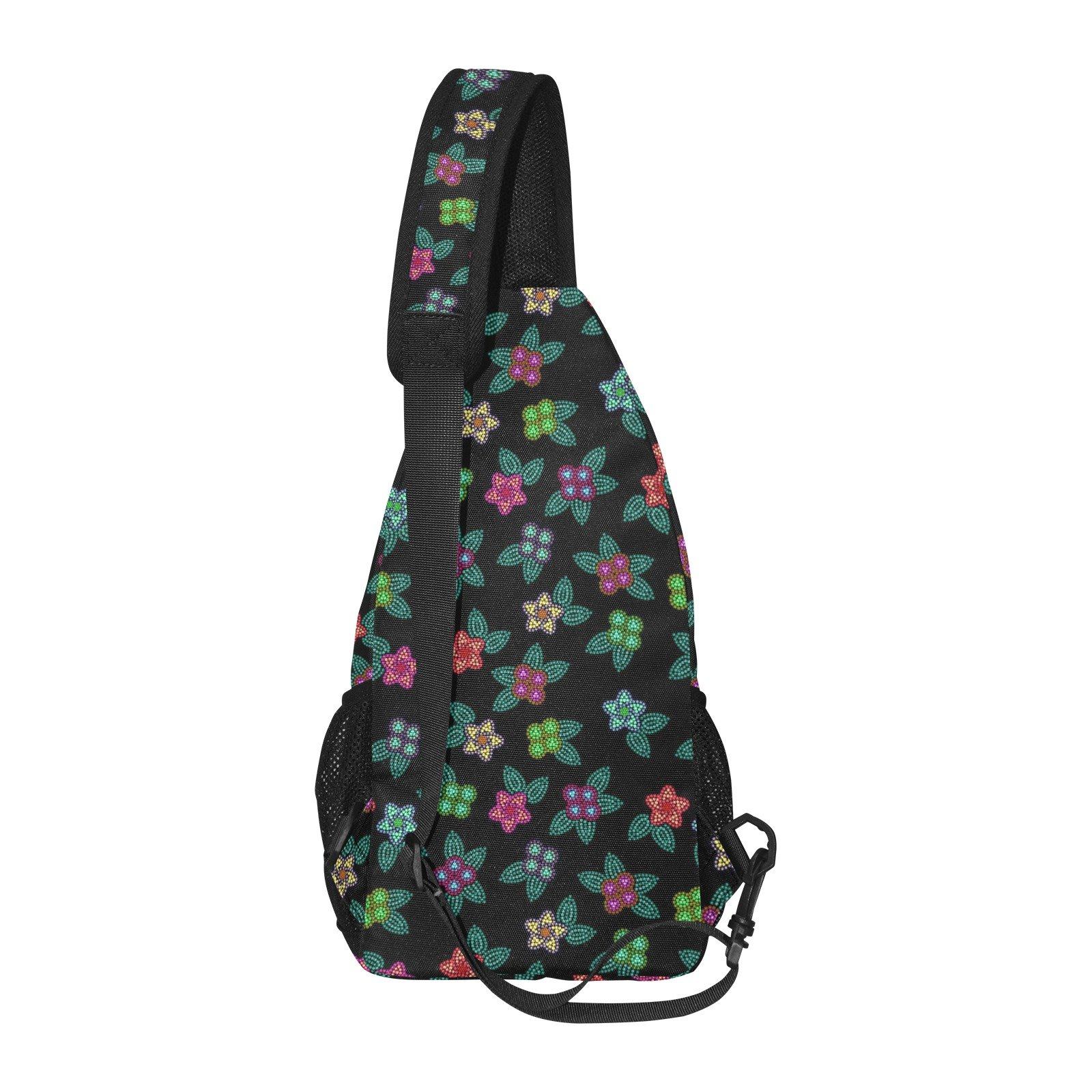 Berry Flowers Black All Over Print Chest Bag (Model 1719) All Over Print Chest Bag (1719) e-joyer 