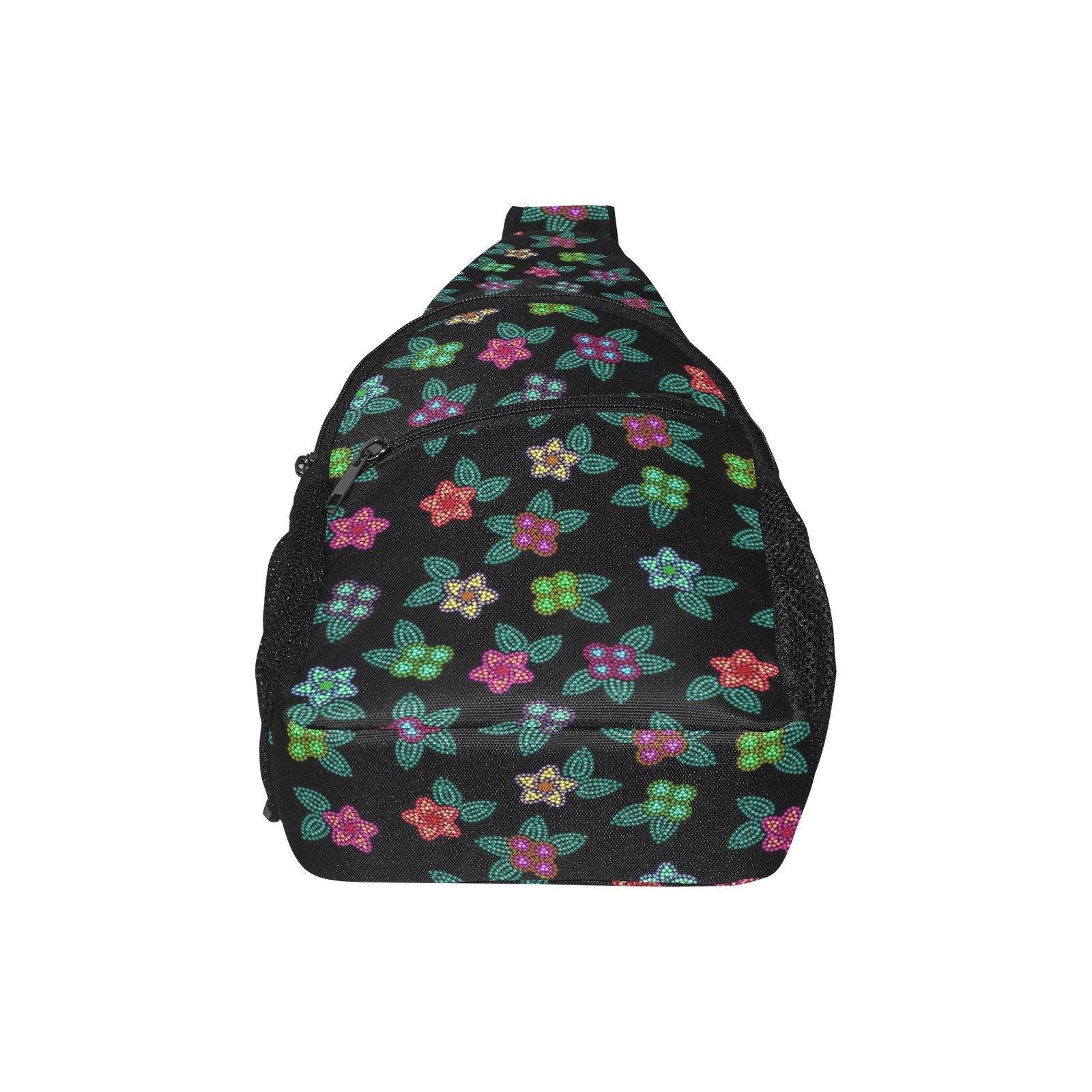 Berry Flowers Black All Over Print Chest Bag (Model 1719) All Over Print Chest Bag (1719) e-joyer 