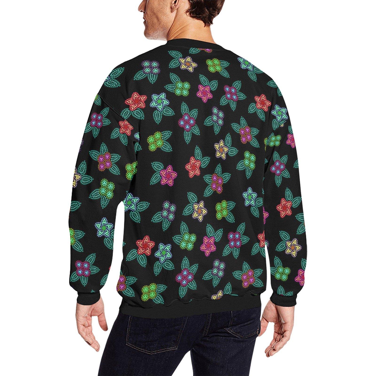Berry Flowers Black All Over Print Crewneck Sweatshirt for Men (Model H18) shirt e-joyer 
