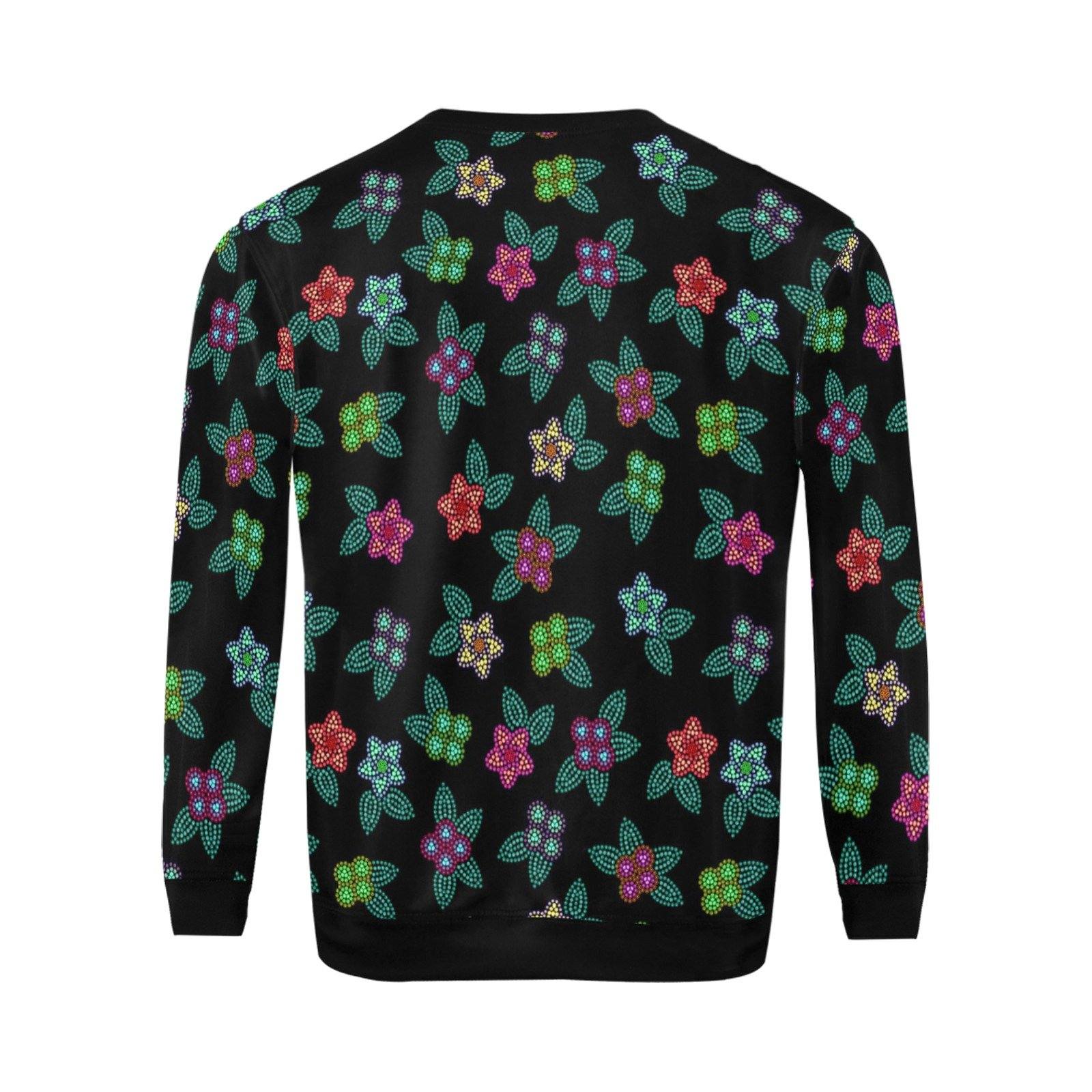 Berry Flowers Black All Over Print Crewneck Sweatshirt for Men (Model H18) shirt e-joyer 