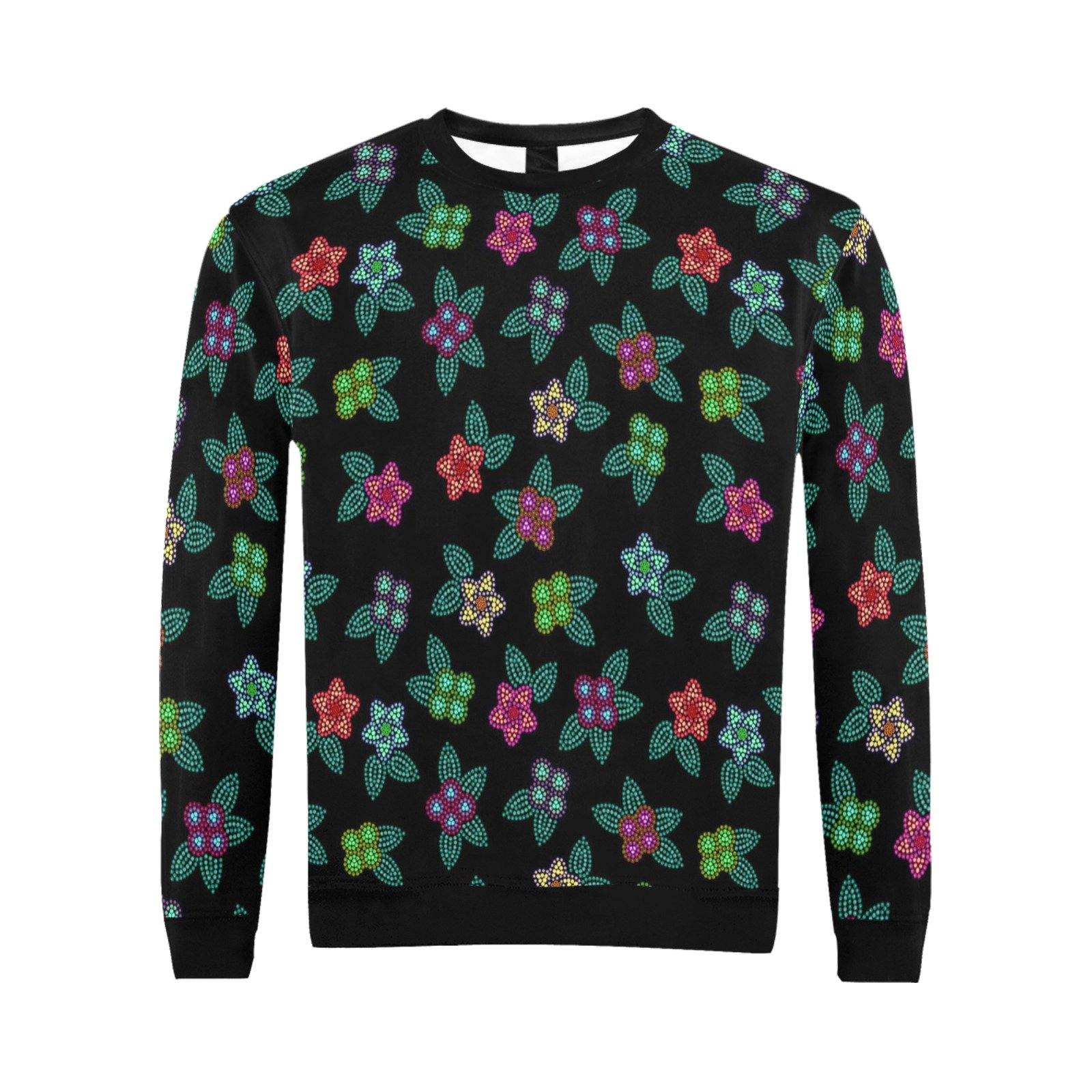 Berry Flowers Black All Over Print Crewneck Sweatshirt for Men (Model H18) shirt e-joyer 