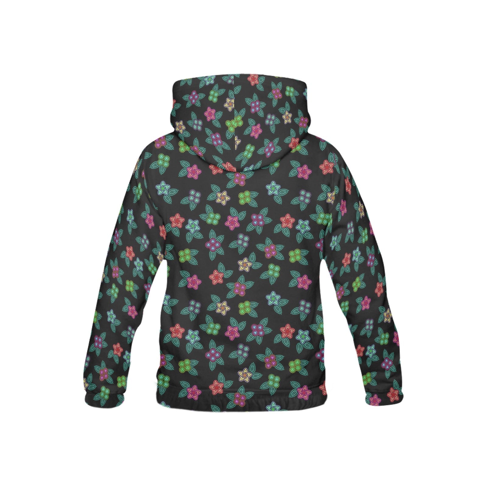 Berry Flowers Black All Over Print Hoodie for Kid (USA Size) (Model H13) All Over Print Hoodie for Kid (H13) e-joyer 