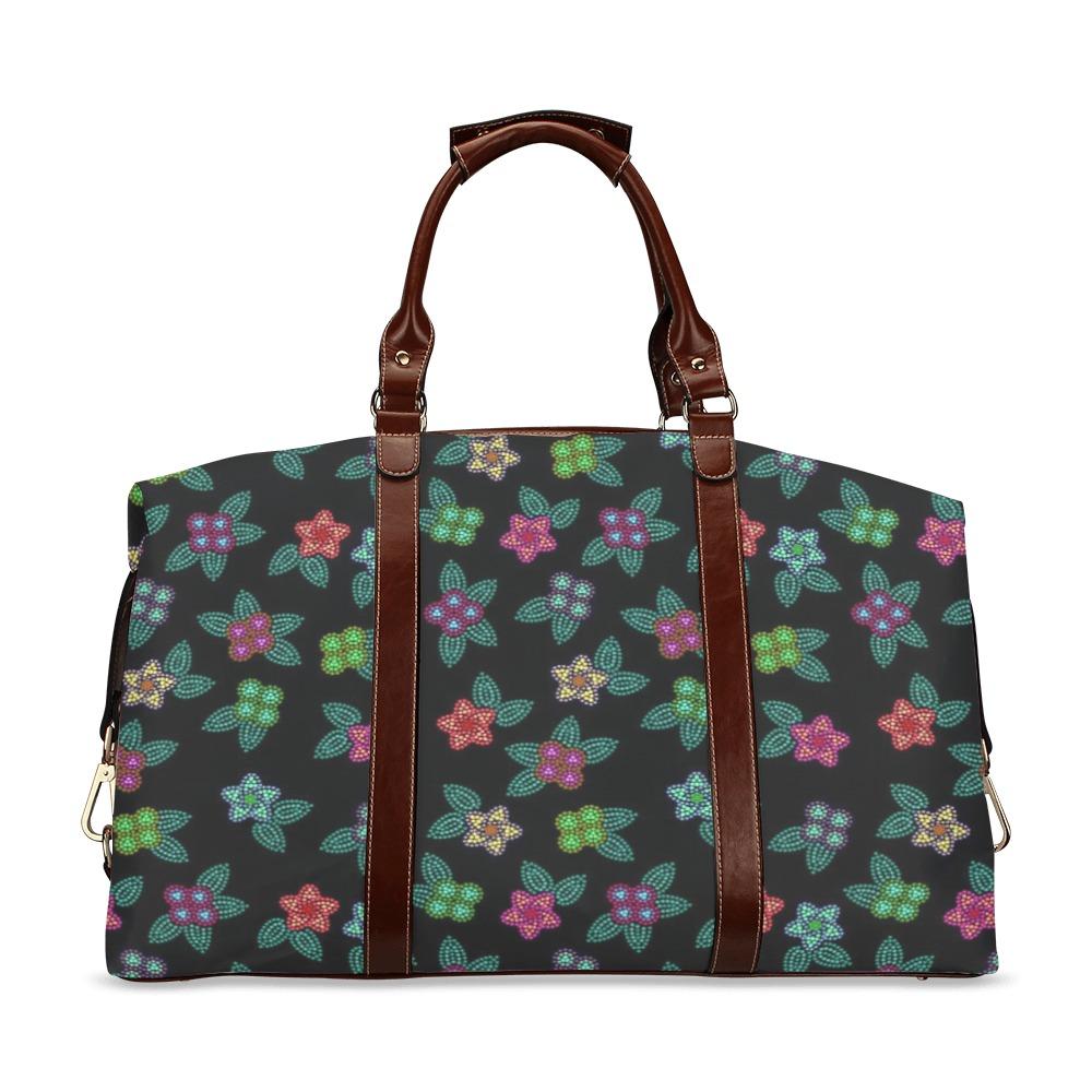 Berry Flowers Black Classic Travel Bag (Model 1643) Remake Classic Travel Bags (1643) e-joyer 