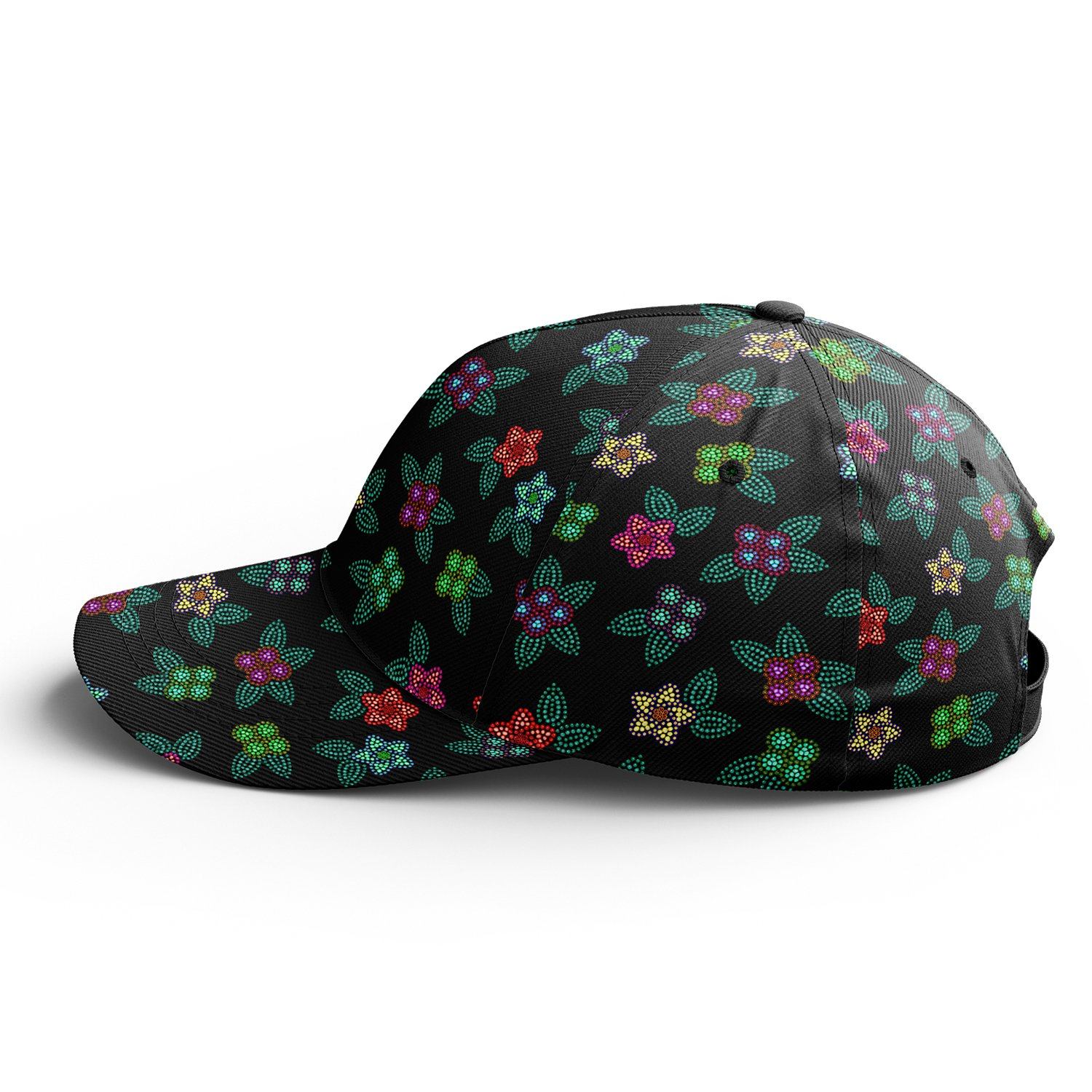 Berry Flowers Black Snapback Hat hat Herman 