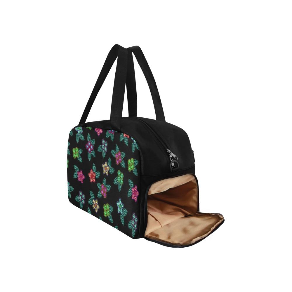 Berry Flowers Black Weekend Travel Bag (Model 1671) bag e-joyer 