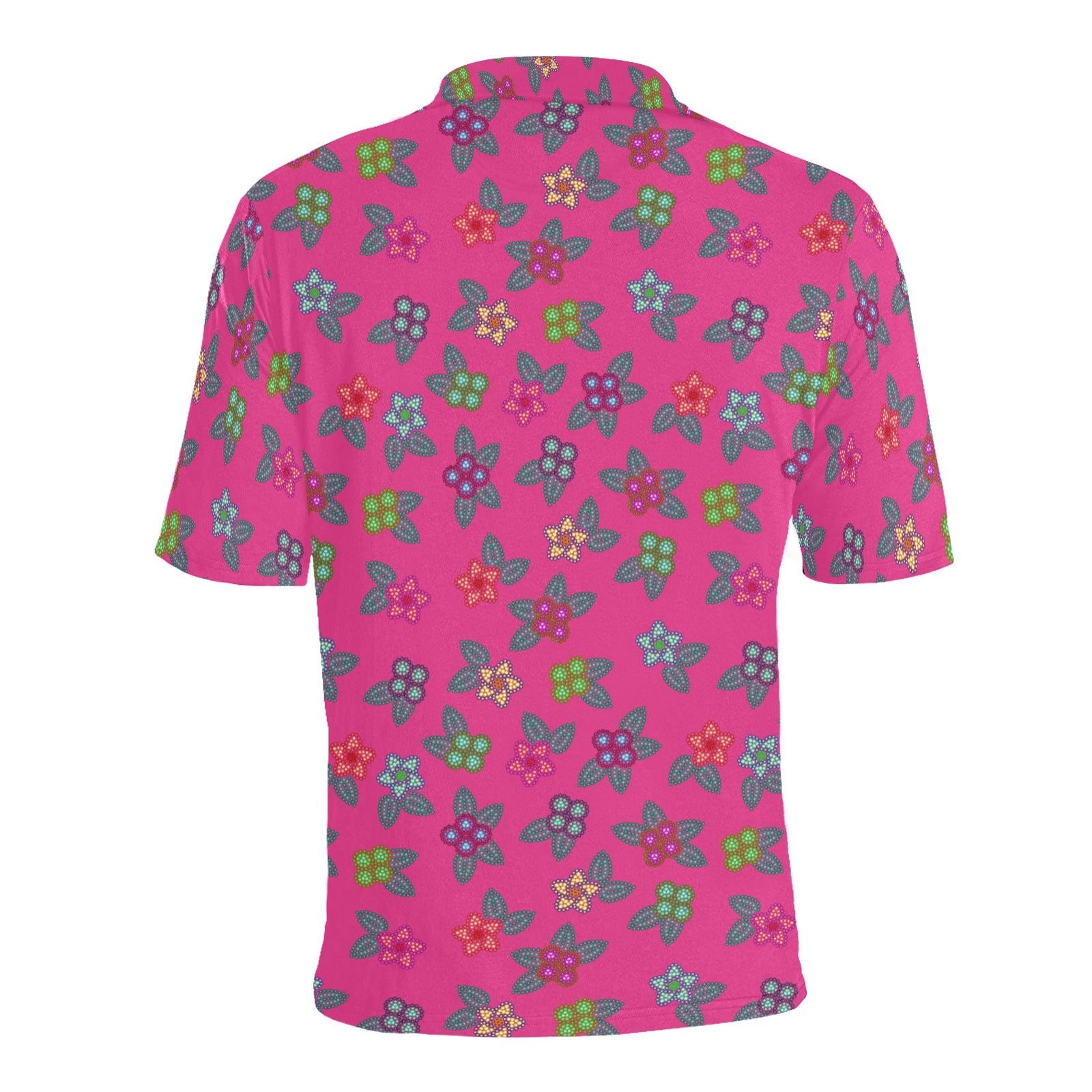 Berry Flowers Men's All Over Print Polo Shirt (Model T55) Men's Polo Shirt (Model T55) e-joyer 