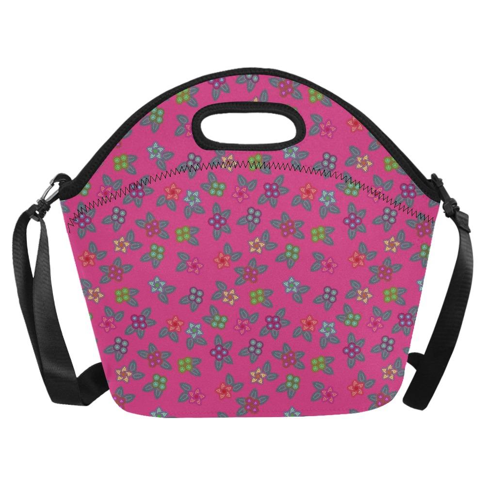 Berry Flowers Neoprene Lunch Bag/Large (Model 1669) bag e-joyer 