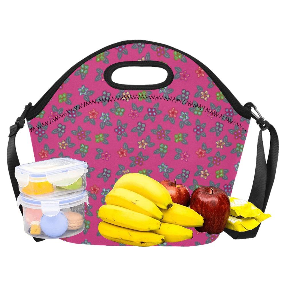 Berry Flowers Neoprene Lunch Bag/Large (Model 1669) bag e-joyer 
